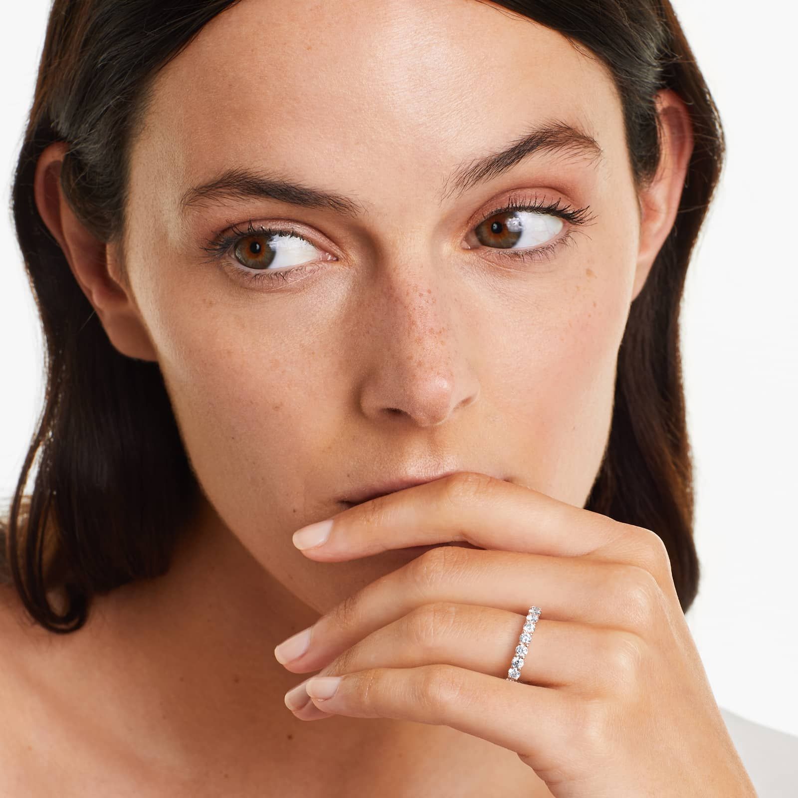 Low Dome Basket Eternity Ring With 2 CTW Diamonds In 14K Rose Gold (3.00mm)