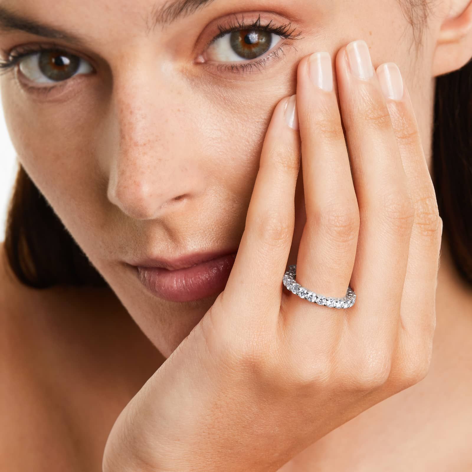 Low Dome Basket Eternity Ring With 2 CTW Diamonds In Platinum (3.00mm)