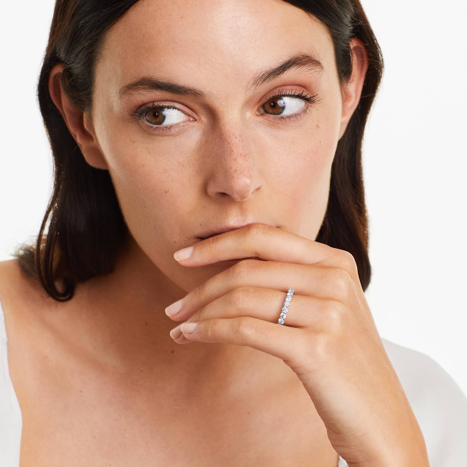 Low Dome Basket Eternity Ring With 2 CTW Diamonds In Platinum (3.00mm)