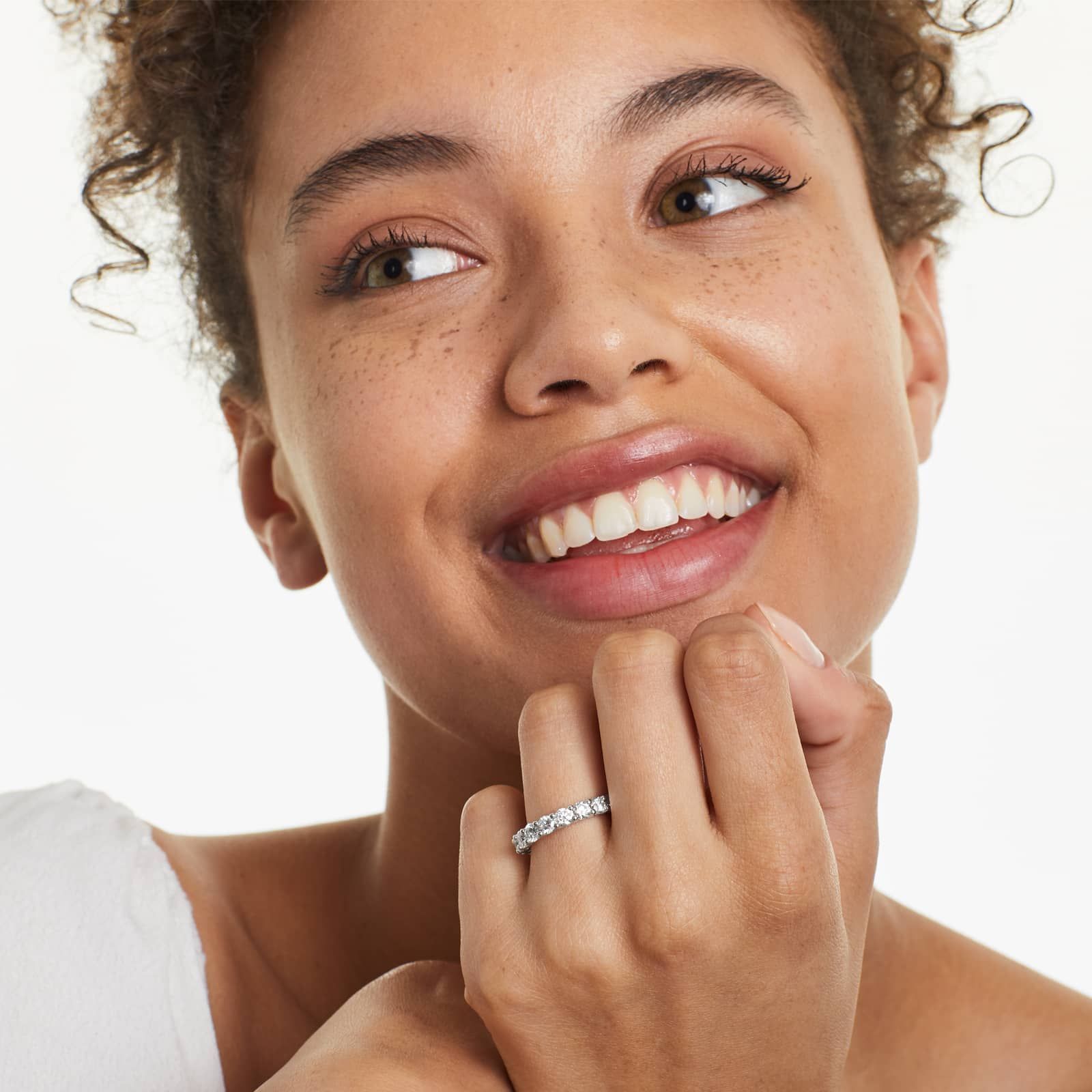 Low Dome Basket Eternity Ring With 3 CTW Lab-Grown Diamonds In 14K White Gold (3.50mm)