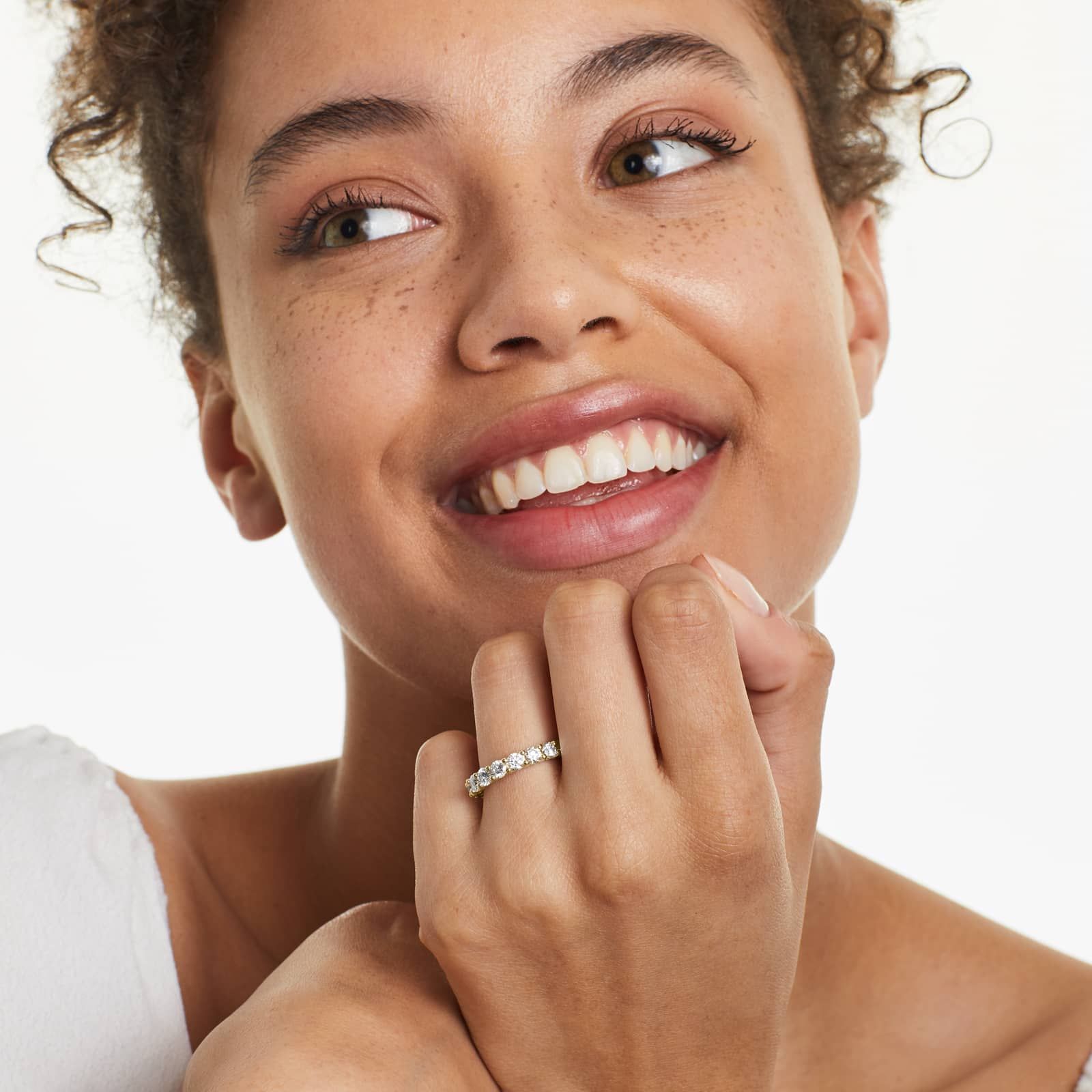 Low Dome Basket Eternity Ring With 3 CTW Lab-Grown Diamonds In 14K Yellow Gold (3.50mm)