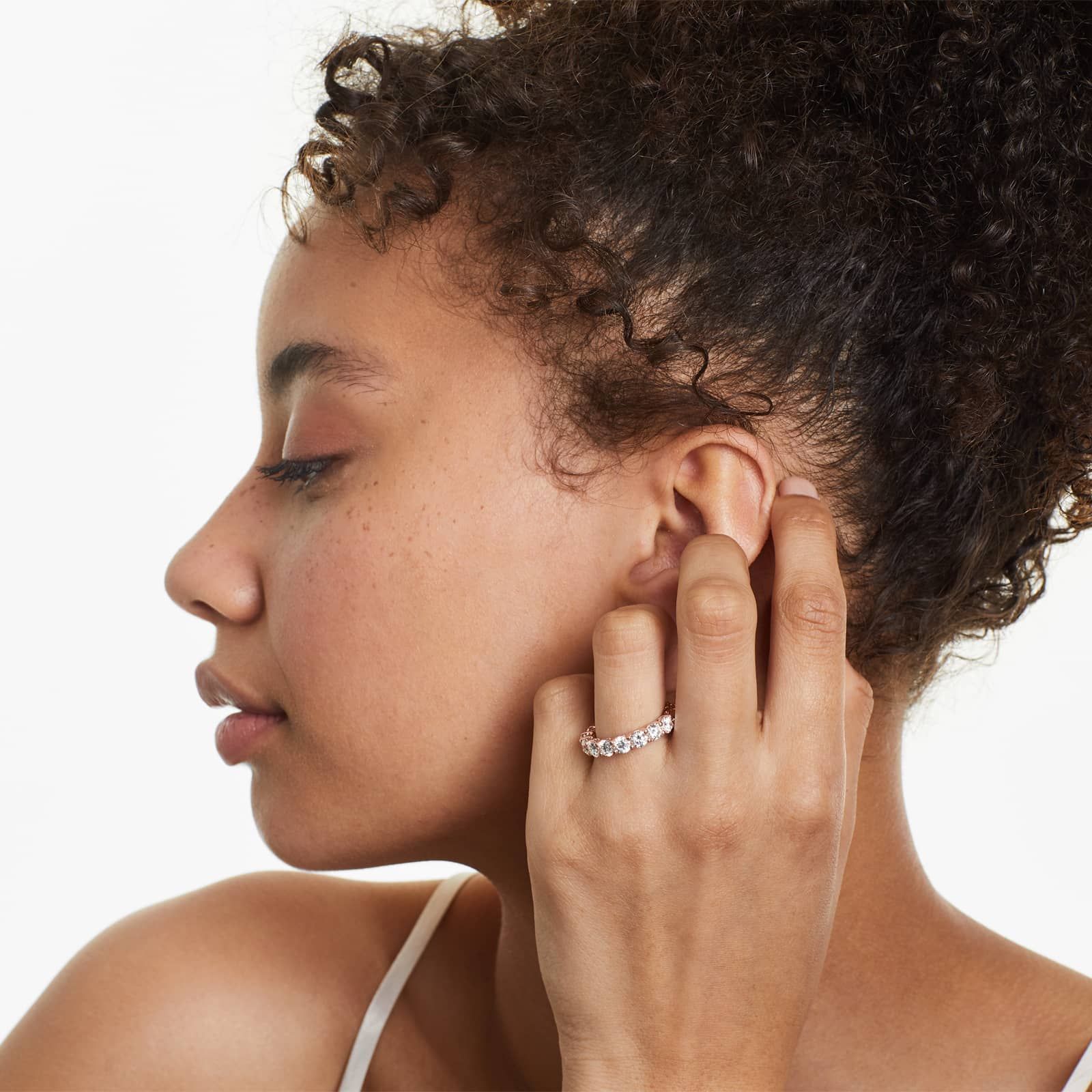 Low Dome Basket Eternity Ring With 4 CTW Lab-Grown Diamonds In 14K Rose Gold (4.00mm)