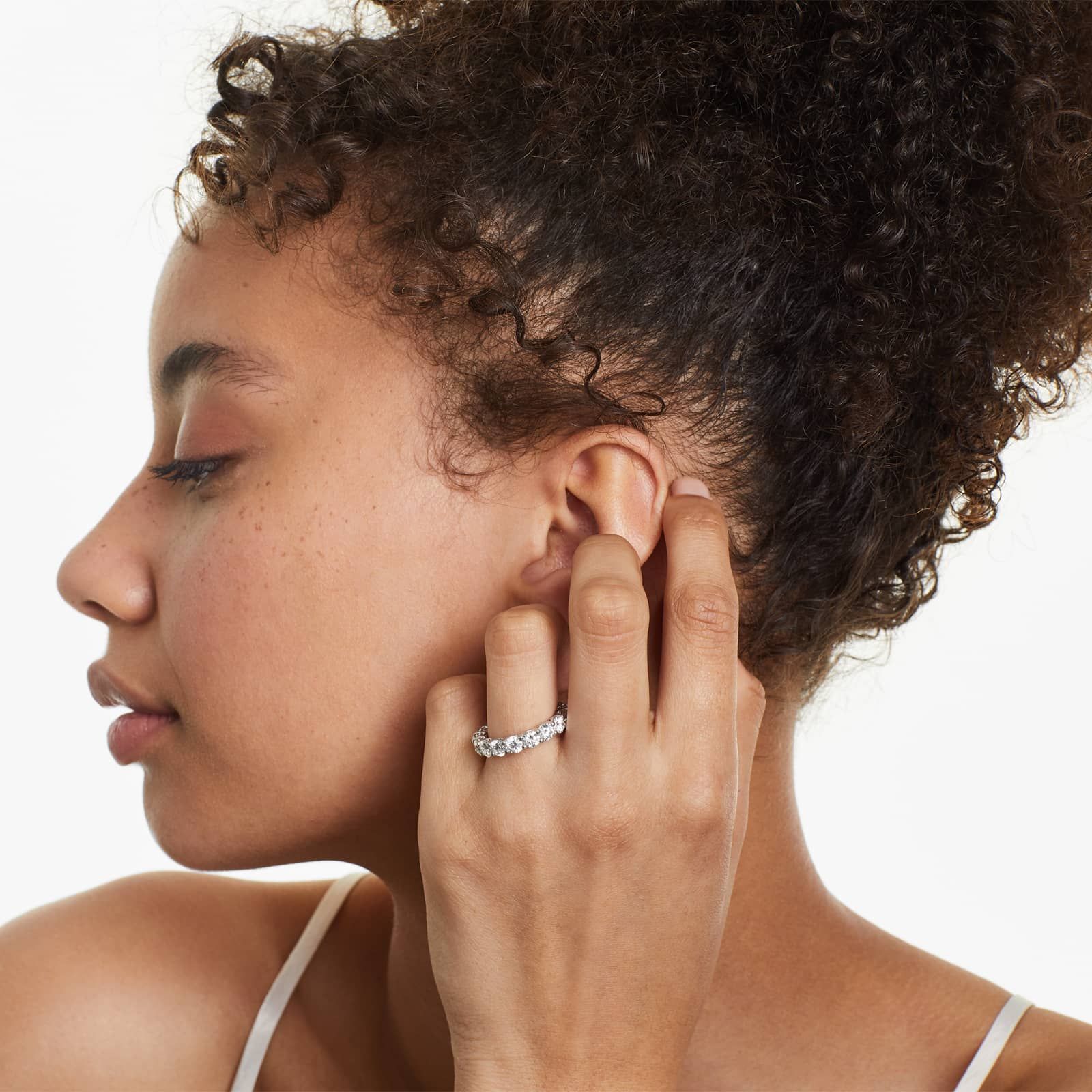 Low Dome Basket Eternity Ring With 4 CTW Diamonds In Platinum (4.00mm)