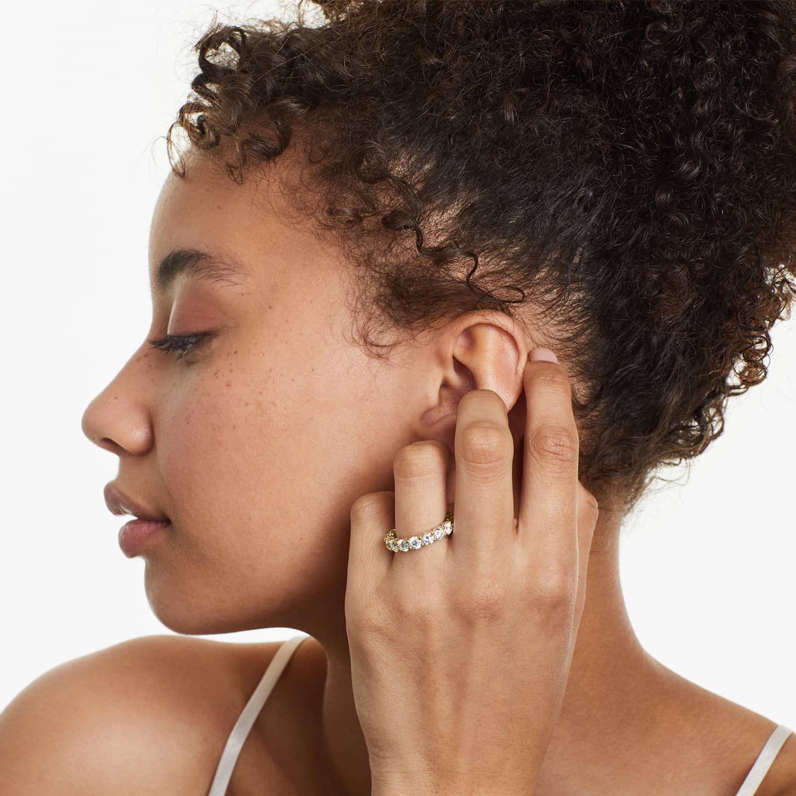 Low Dome Basket Eternity Ring With 4 CTW Lab-Grown Diamonds In 14K Yellow Gold (4.00mm)