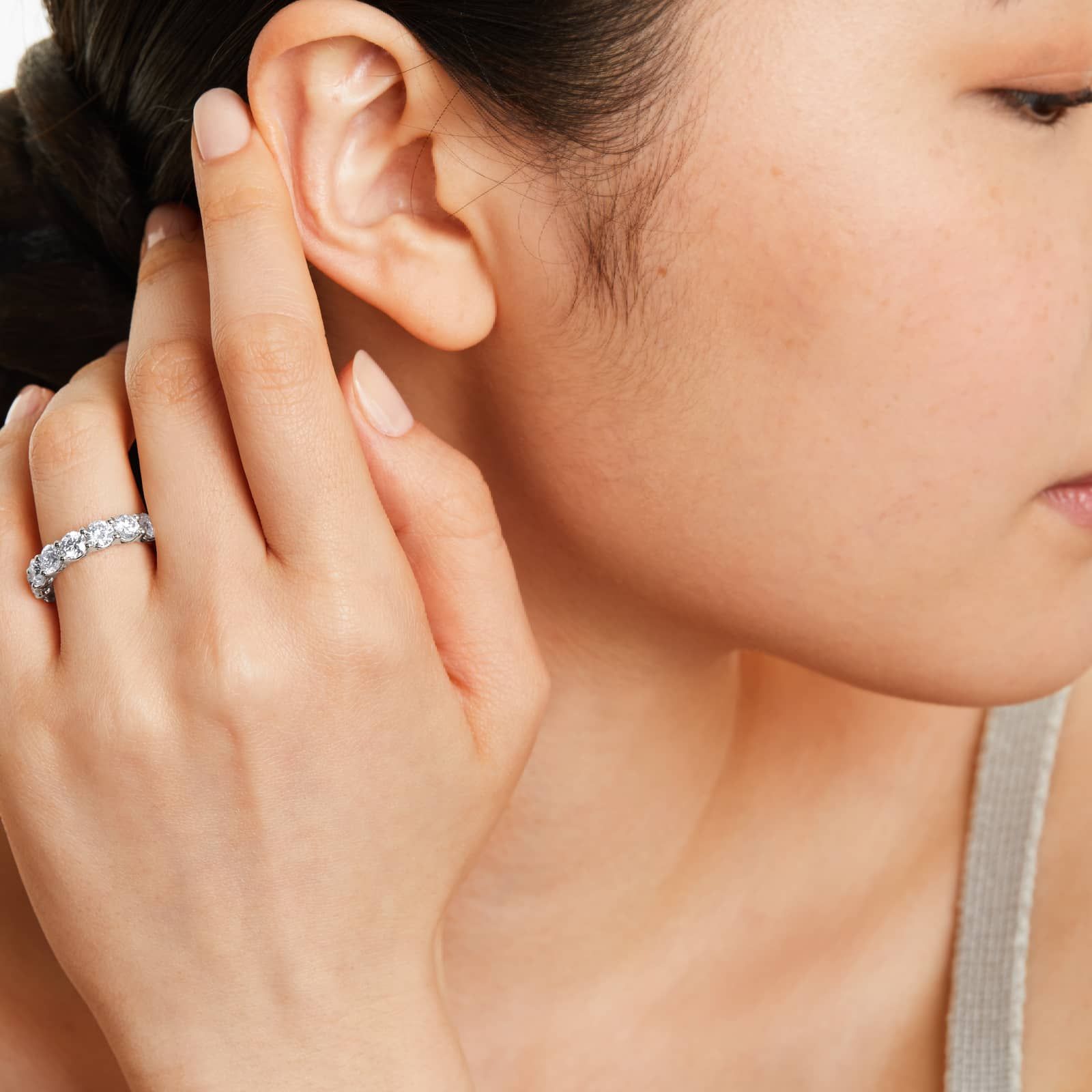 Low Dome Basket Eternity Ring With 5 CTW Diamonds In Platinum (4.00mm)