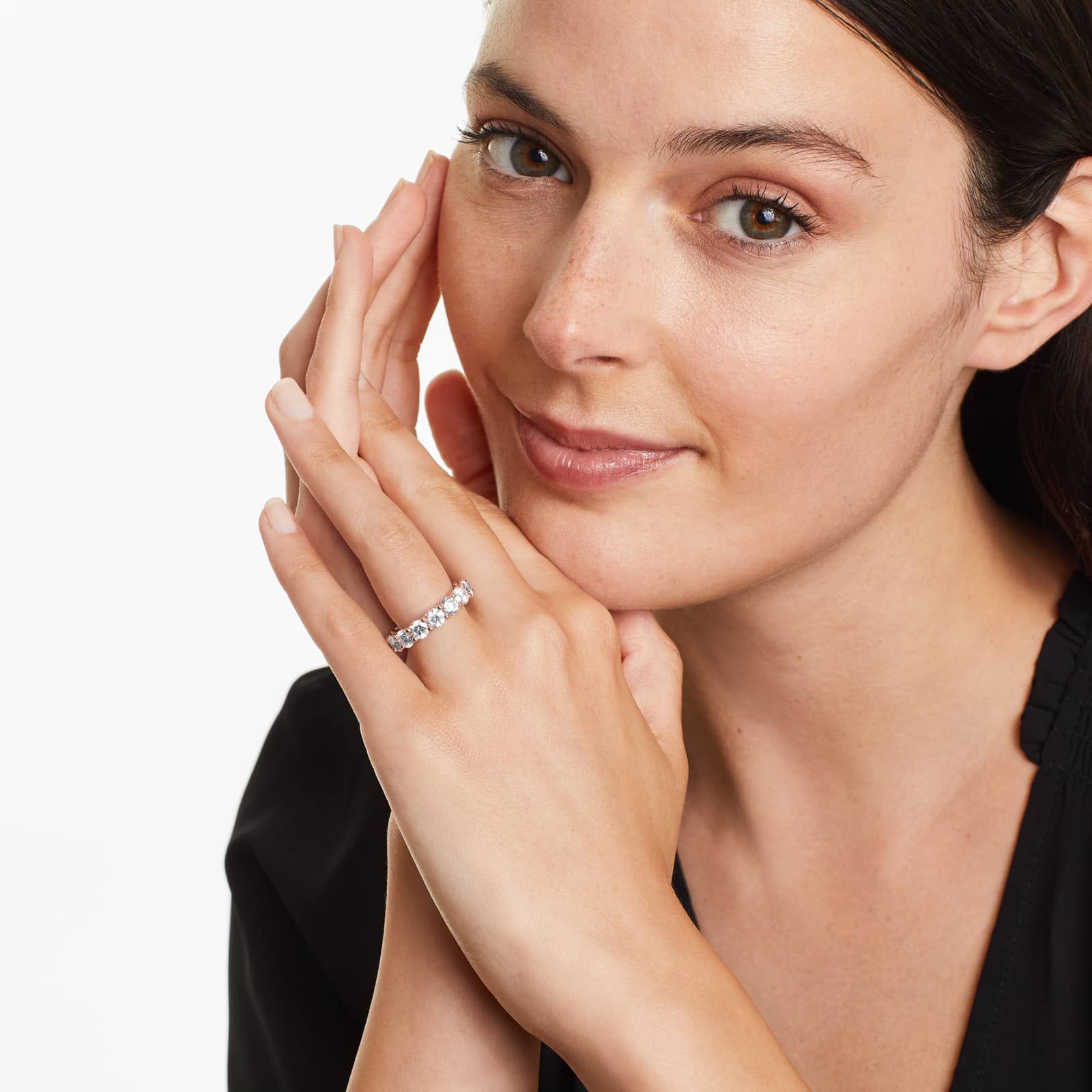 Low Dome Basket Eternity Ring With 6 CTW Lab-Grown Diamonds In 14K Rose Gold (4.50mm)