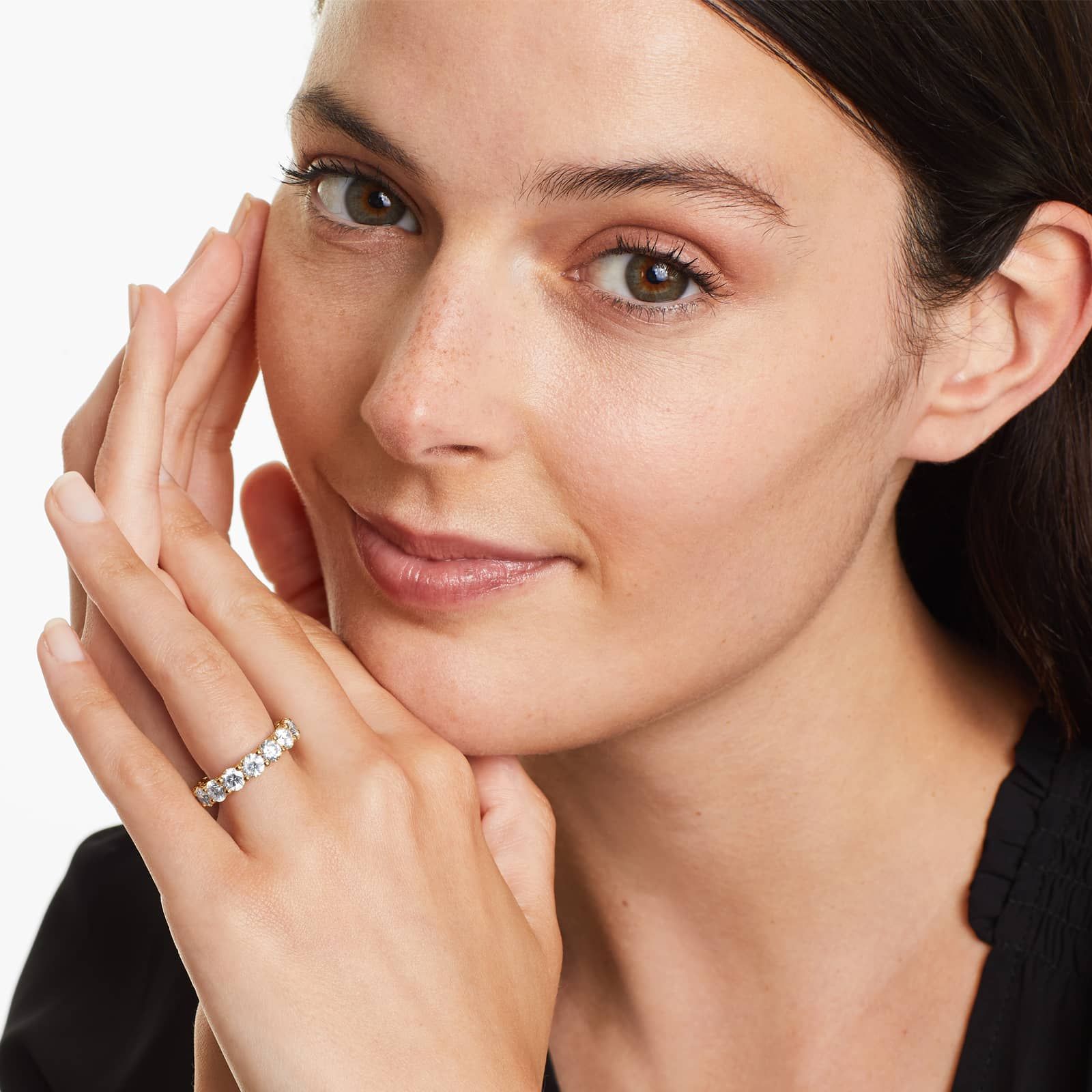 Low Dome Basket Eternity Ring With 6 CTW Lab-Grown Diamonds In 14K Yellow Gold (4.50mm)