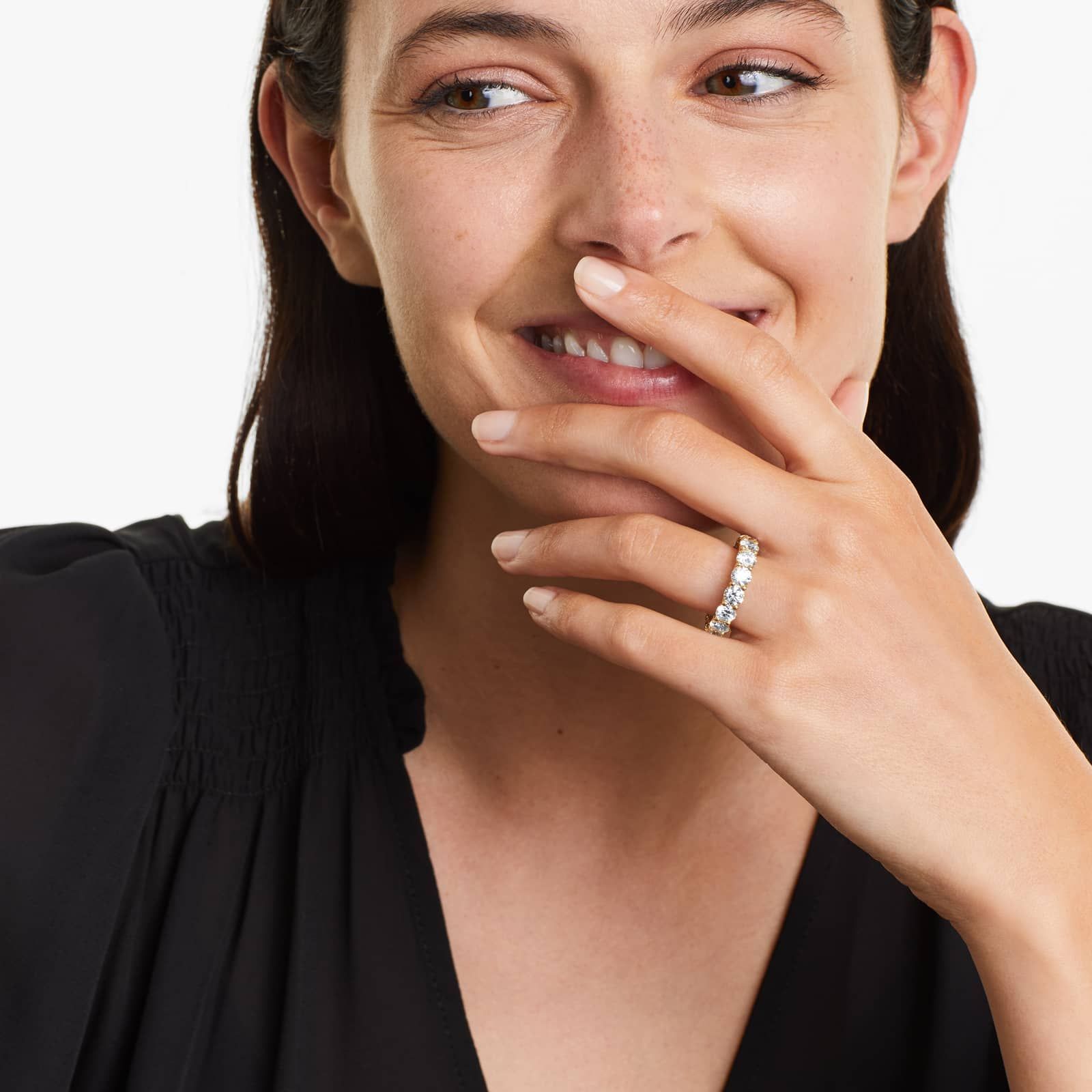 Low Dome Basket Eternity Ring With 6 CTW Lab-Grown Diamonds In 14K Yellow Gold (4.50mm)