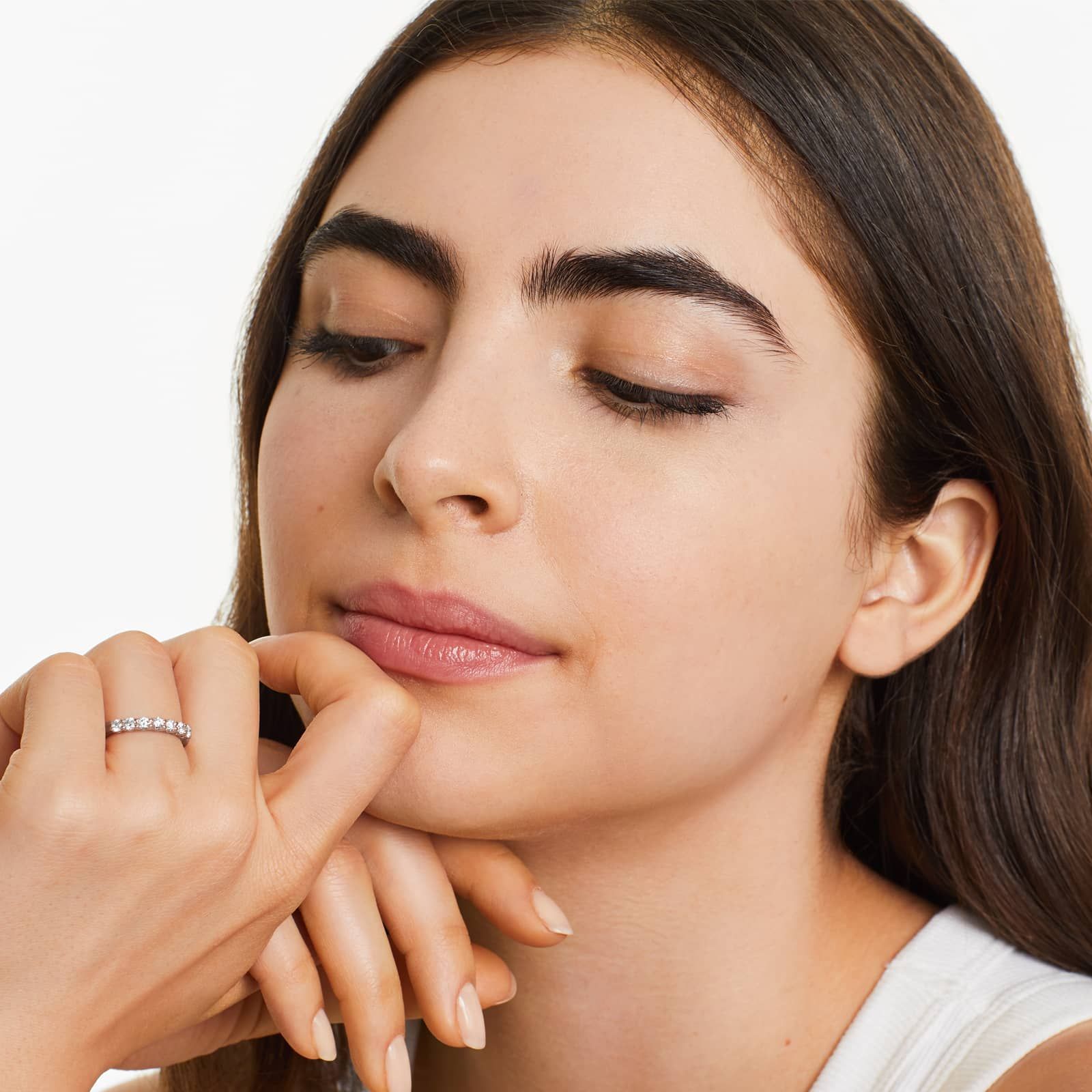 Seven Stone Low Dome Basket Anniversary Ring With 0.5 CTW Diamonds In 14K Rose Gold (2.40mm)