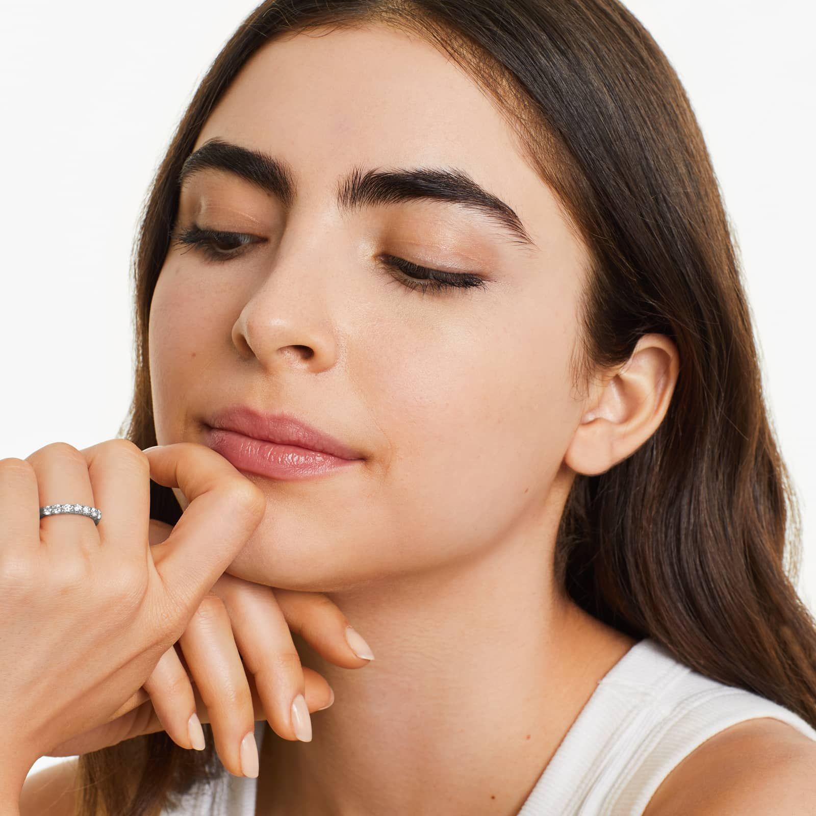 Low Dome Basket Anniversary Ring With 0.5 CTW Diamonds In Platinum (2.40mm)