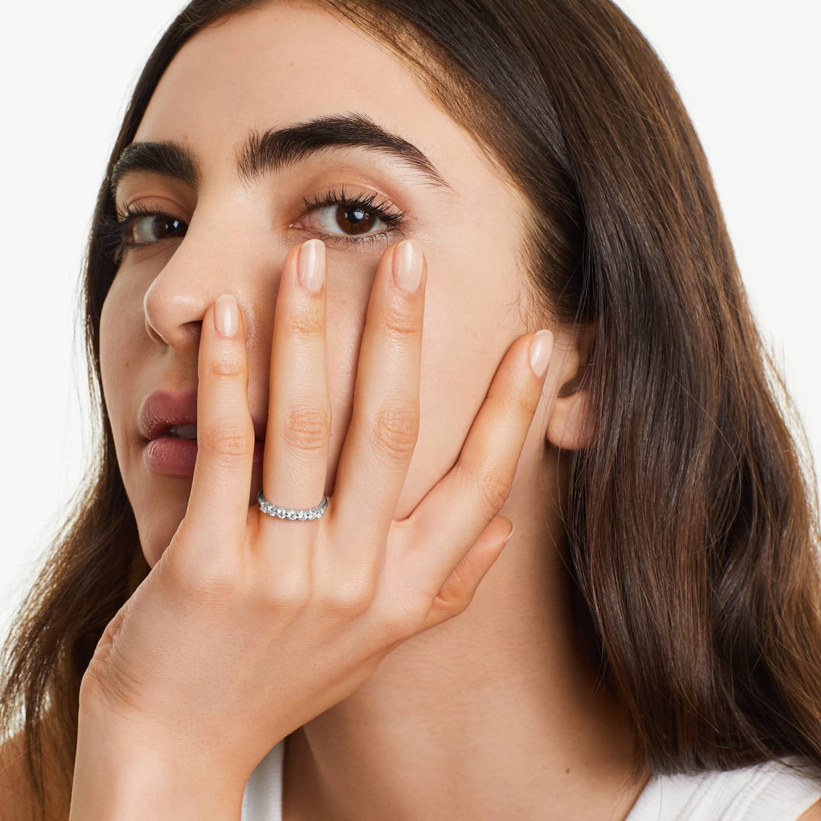 Low Dome Basket Anniversary Ring With 0.5 CTW Diamonds In Platinum (2.40mm)