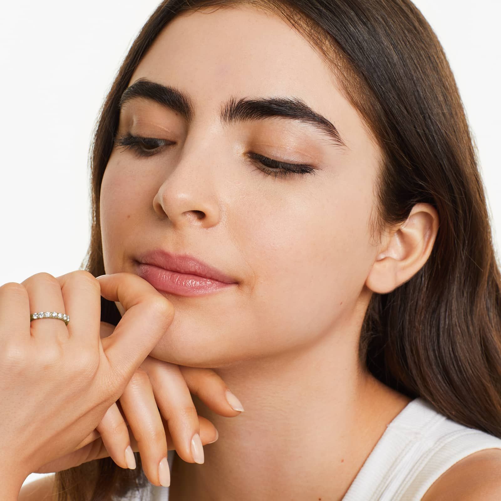 Seven Stone Low Dome Basket Anniversary Ring With 0.5 CTW Diamonds In 14K Yellow Gold (2.40mm)