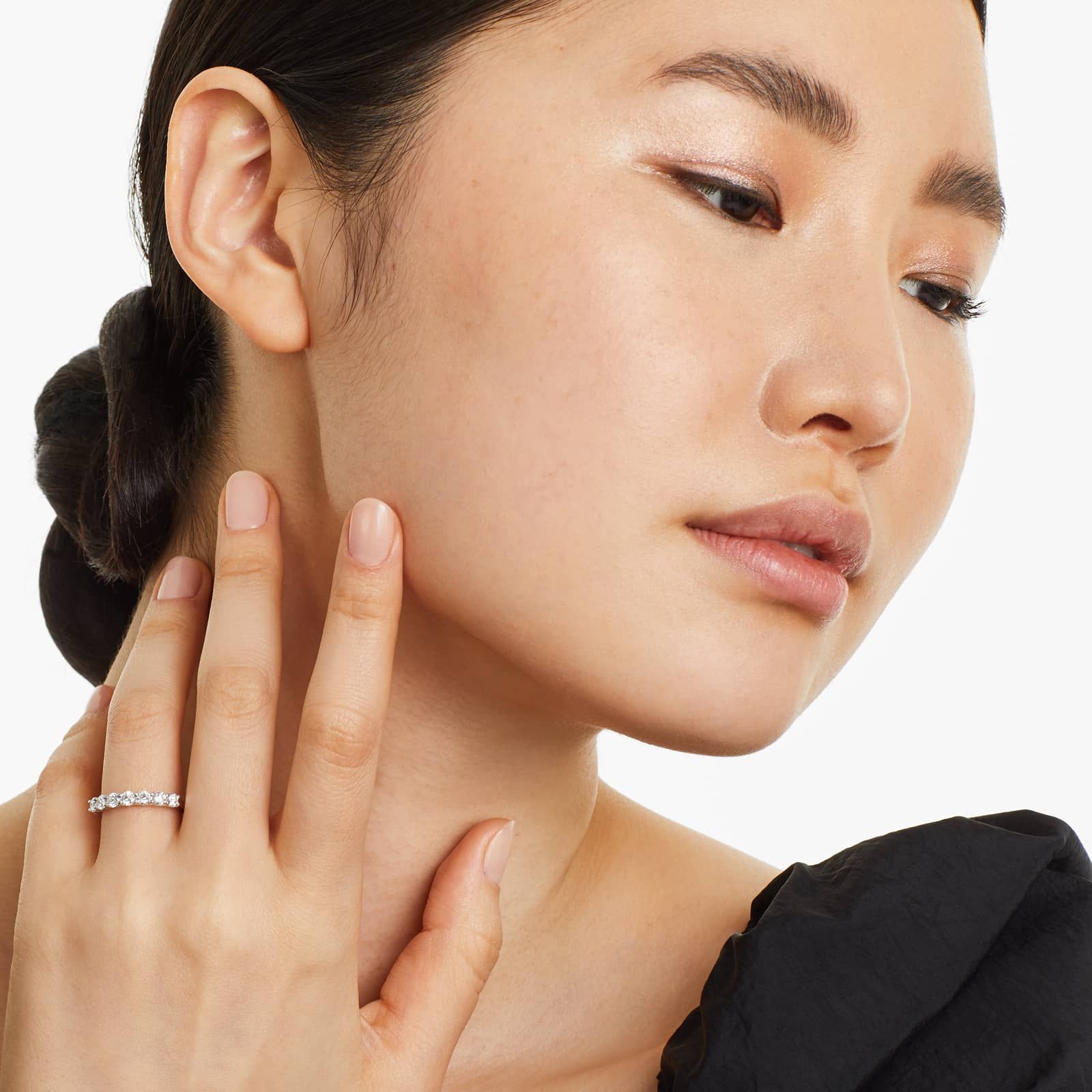 Low Dome Basket Anniversary Ring With 0.75 CTW Diamonds In Platinum (2.40mm)