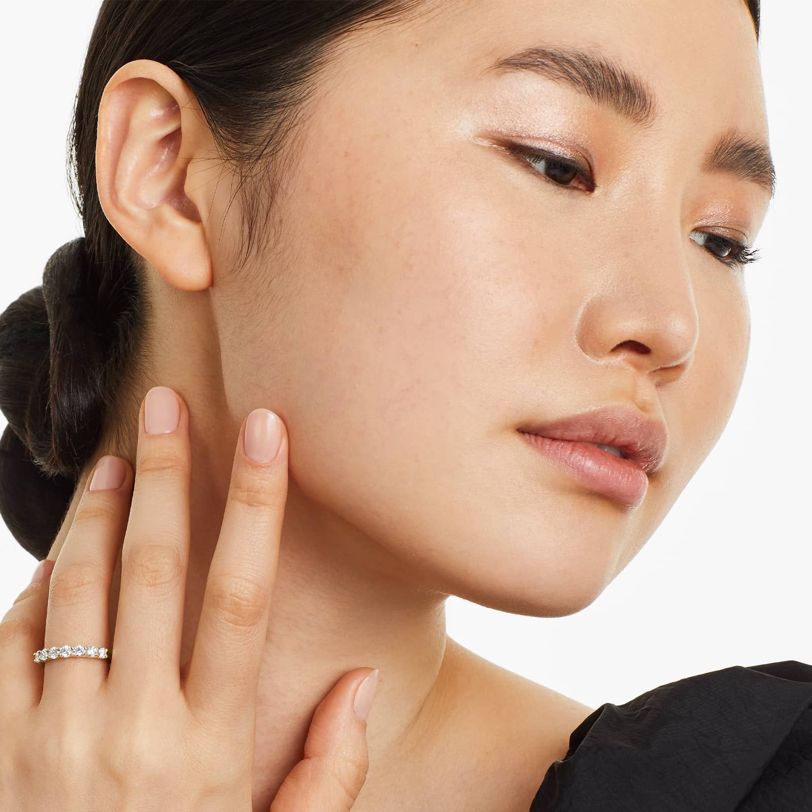 Seven Stone Low Dome Basket Anniversary Ring With 0.75 CTW Diamonds In 14K Yellow Gold (2.40mm)