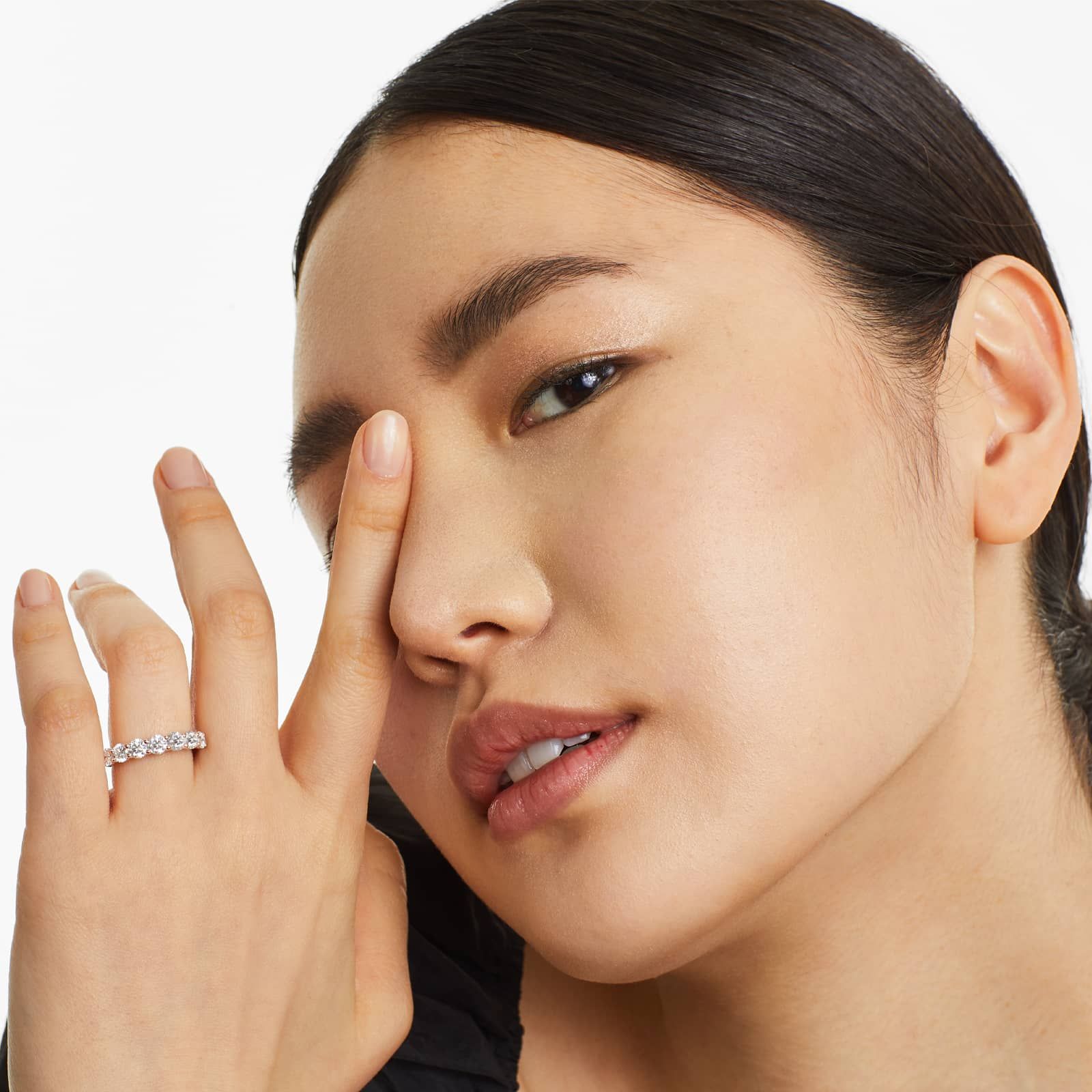 Seven Stone Low Dome Basket Anniversary Ring With 1.5 CTW Lab-Grown Diamonds In 14K Rose Gold (2.50mm)