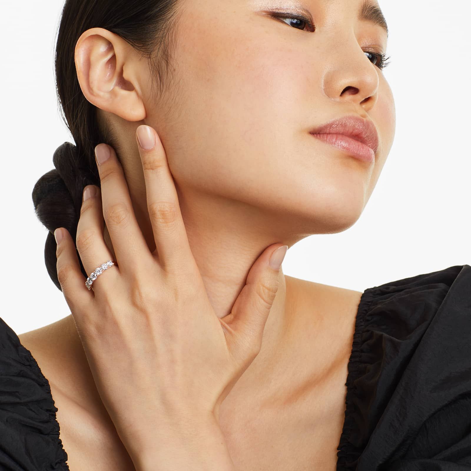 Seven Stone Low Dome Basket Anniversary Ring With 1.5 CTW Lab-Grown Diamonds In 14K Rose Gold (2.50mm)