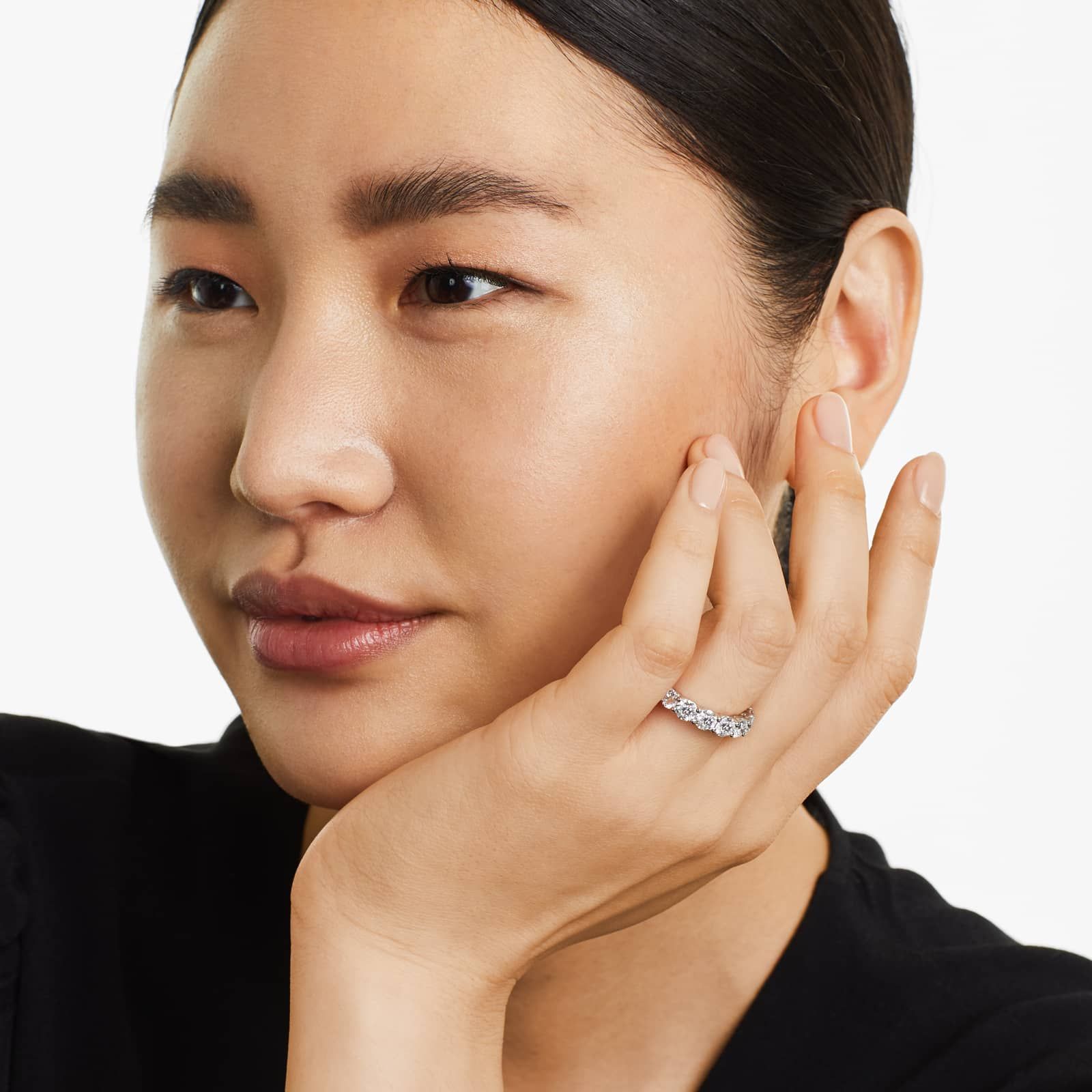 Low Dome Basket Anniversary Ring With 2 CTW Diamonds In Platinum (2.50mm)