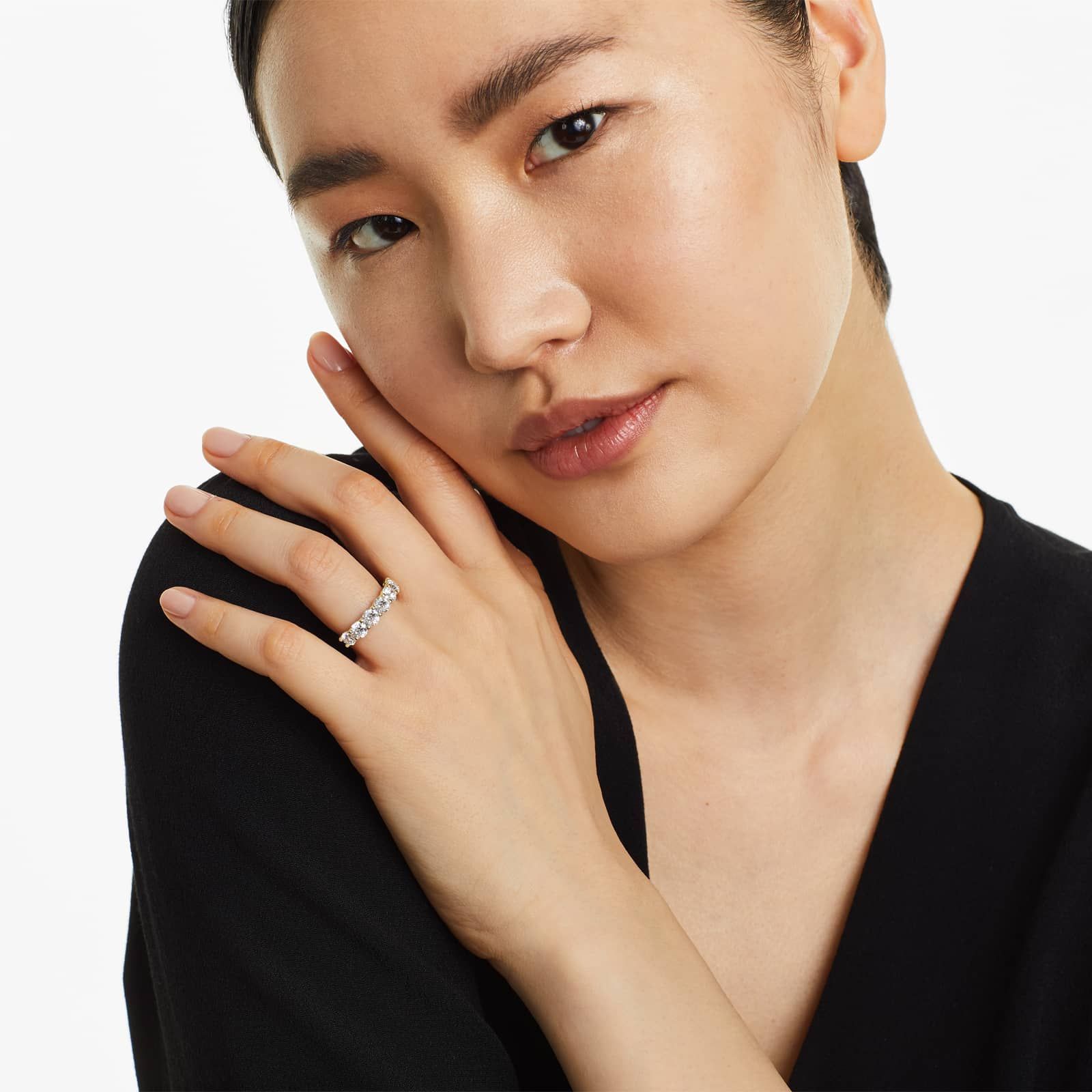 Seven Stone Low Dome Basket Anniversary Ring With 2 CTW Diamonds In 14K Yellow Gold (2.50mm)