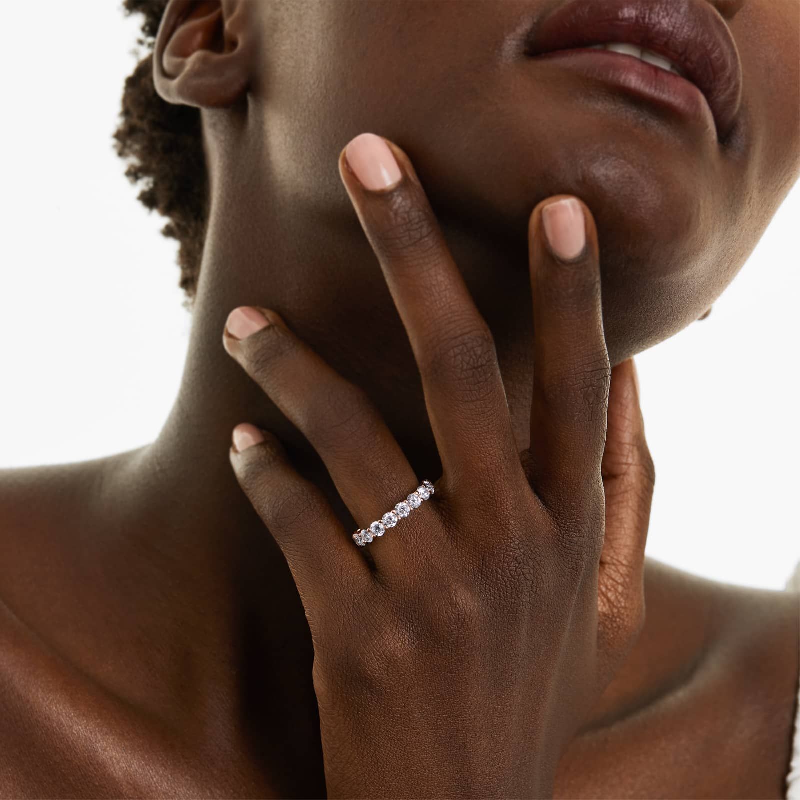 Trellis Eternity Ring With 3 CTW Diamonds In 14K Rose Gold (3.50mm)