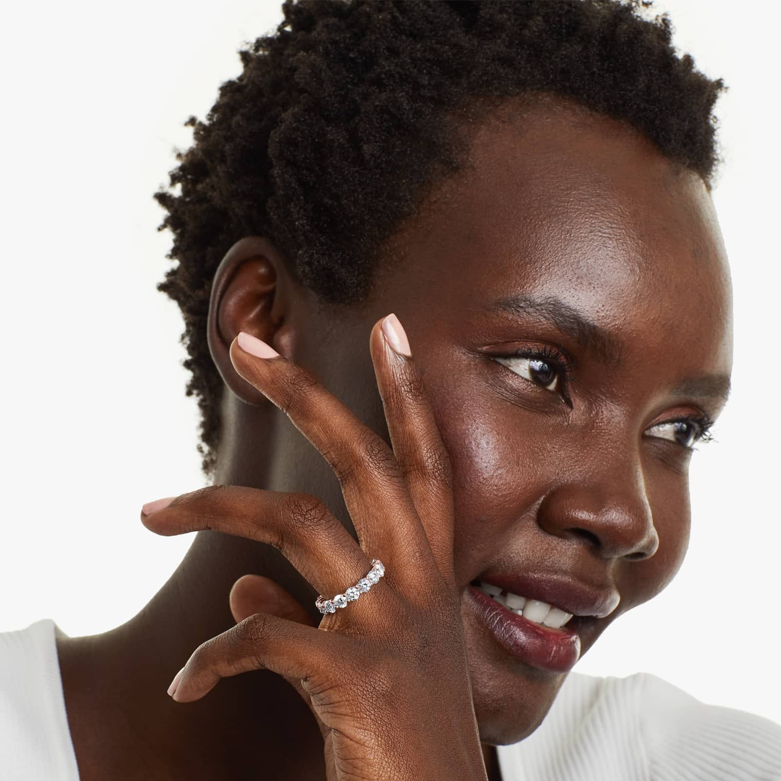 Trellis Eternity Ring With 4 CTW Diamonds In 14K Rose Gold (4.00mm)