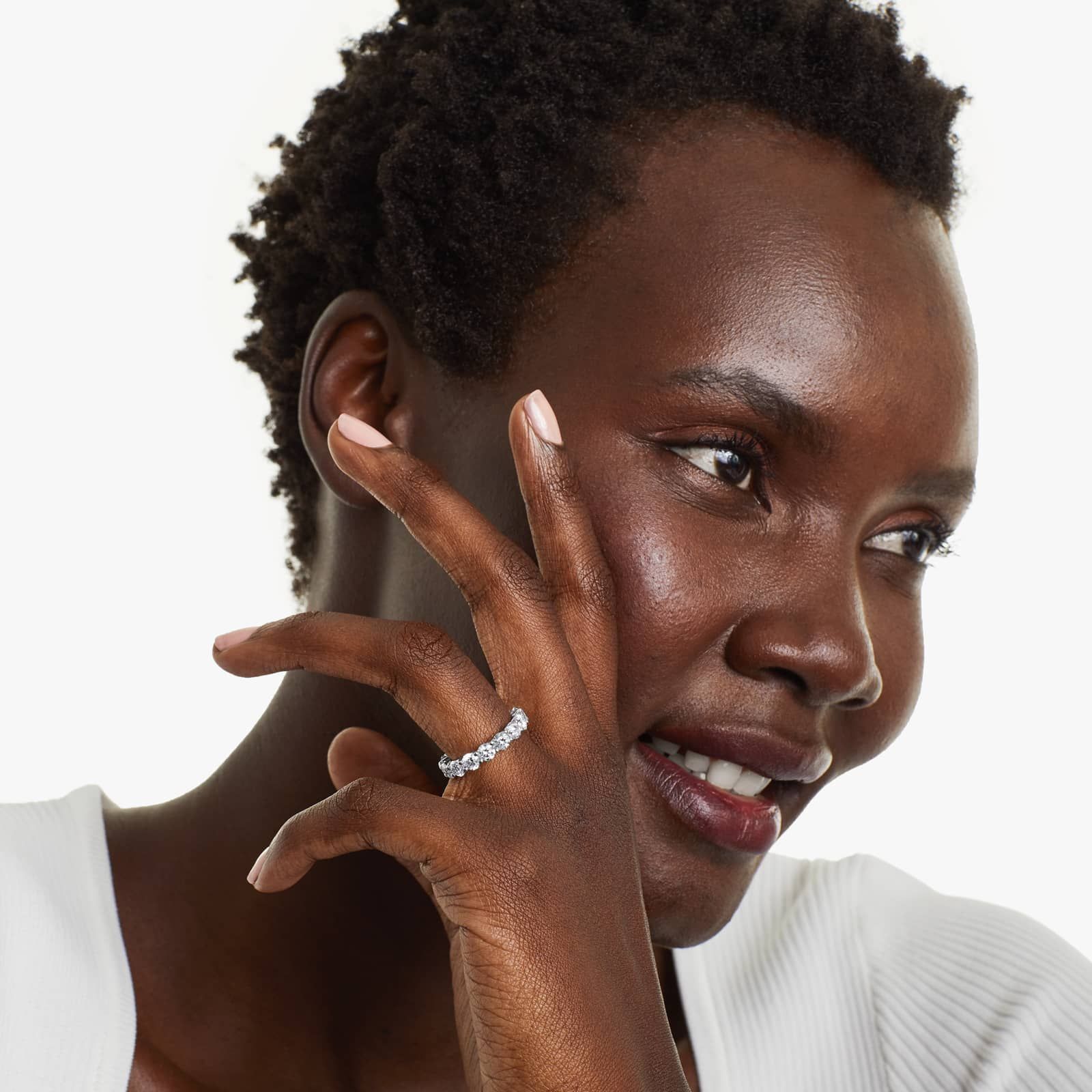 Trellis Eternity Ring With 4 CTW Lab-Grown Diamonds In 14K White Gold (4.00mm)