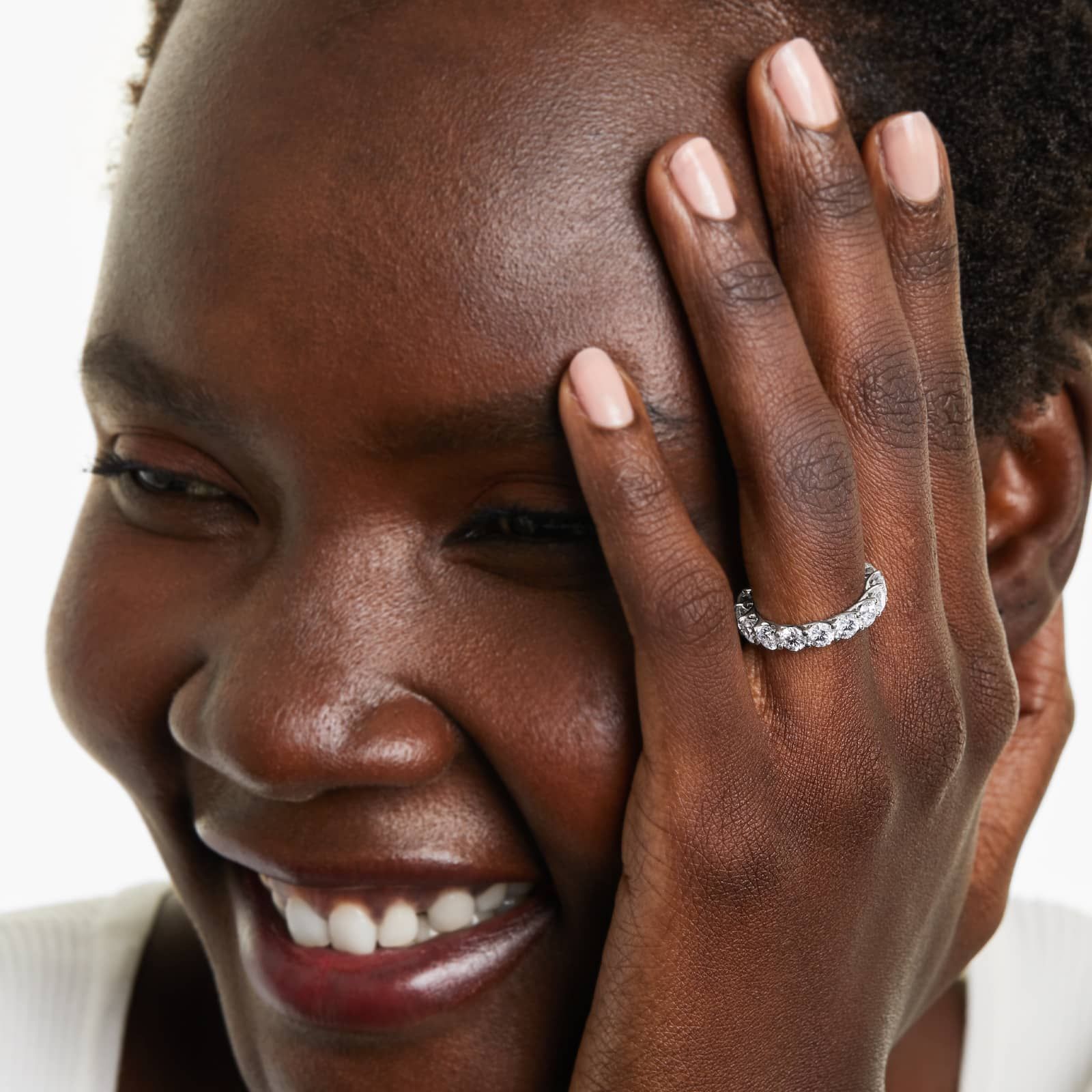 Trellis Eternity Ring With 4 CTW Lab-Grown Diamonds In 14K White Gold (4.00mm)