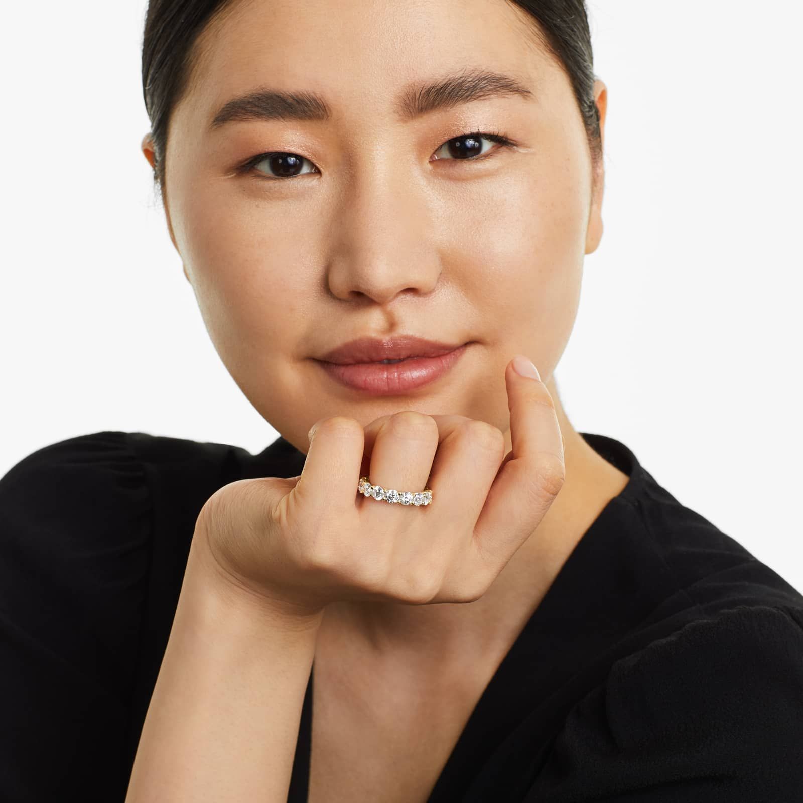 Trellis Eternity Ring With 5 CTW Diamonds In 14K Yellow Gold (4.00mm)