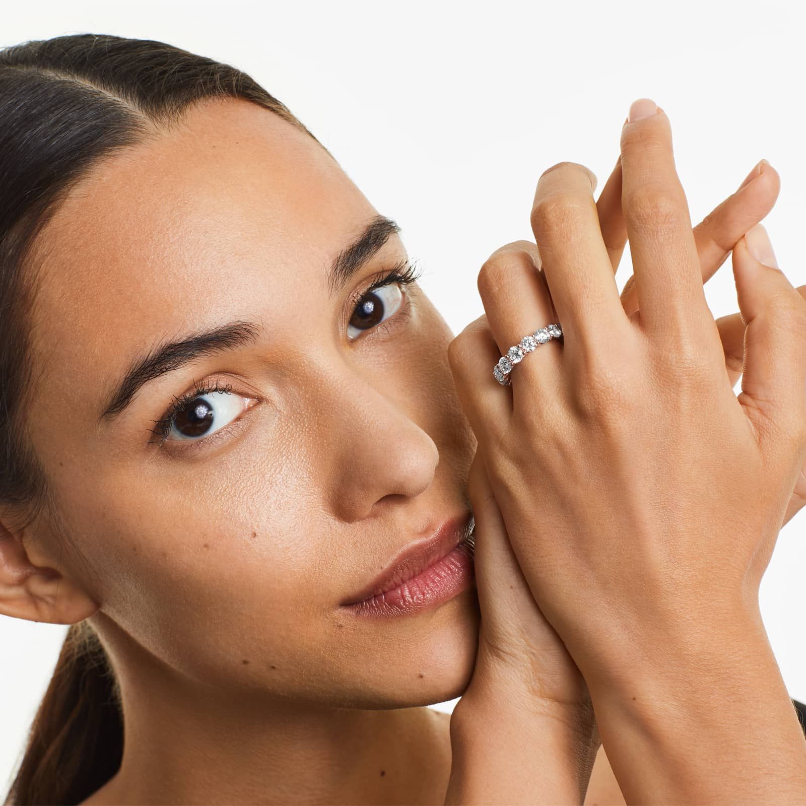 Trellis Eternity Ring With 6 CTW Diamonds In 14K Rose Gold (4.50mm)