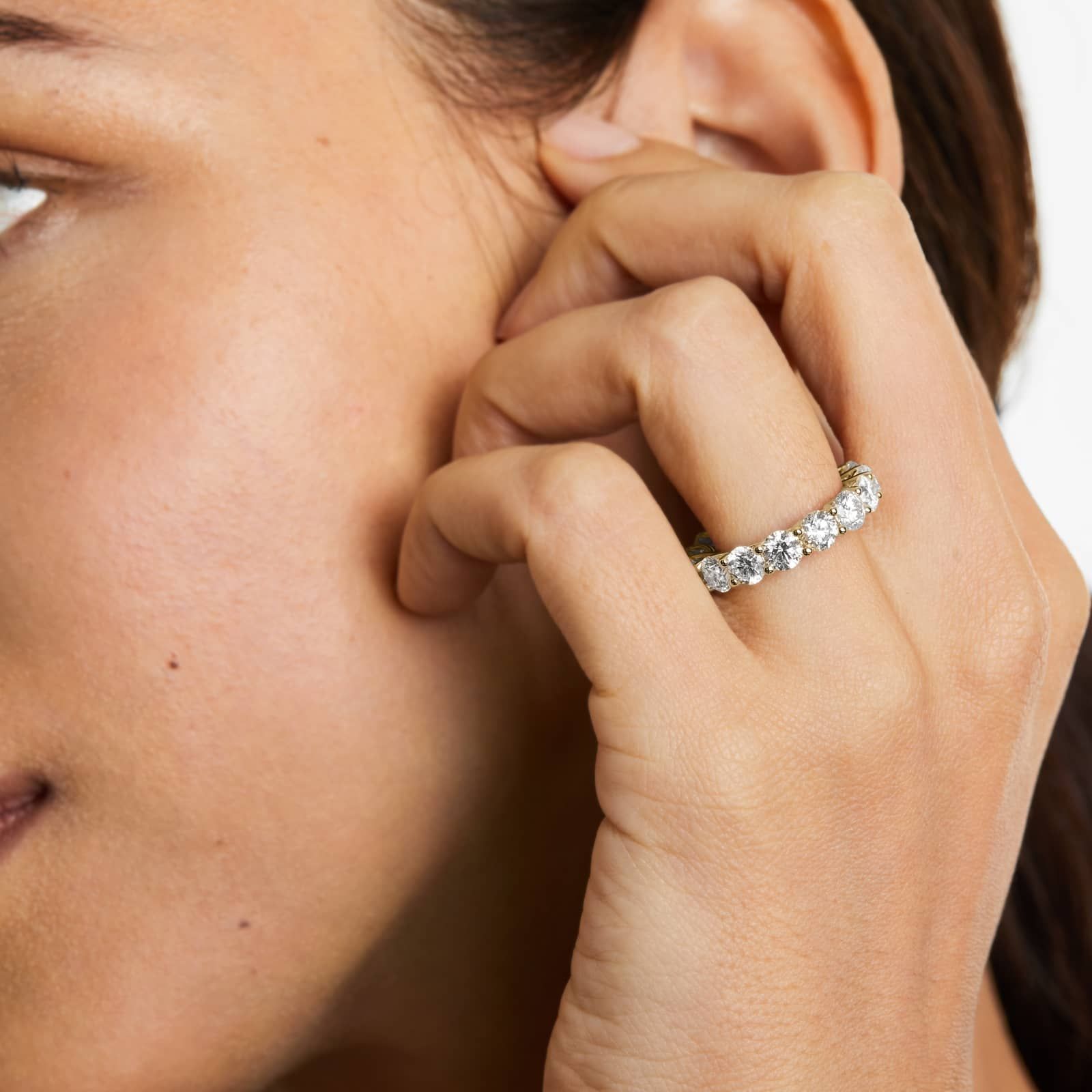 Trellis Eternity Ring With 6 CTW Diamonds In 14K Yellow Gold (4.50mm)