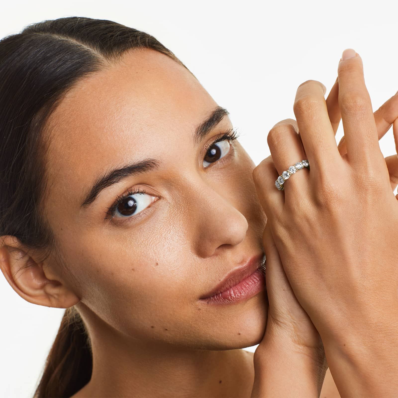 Trellis Eternity Ring With 6 CTW Diamonds In 14K Yellow Gold (4.50mm)