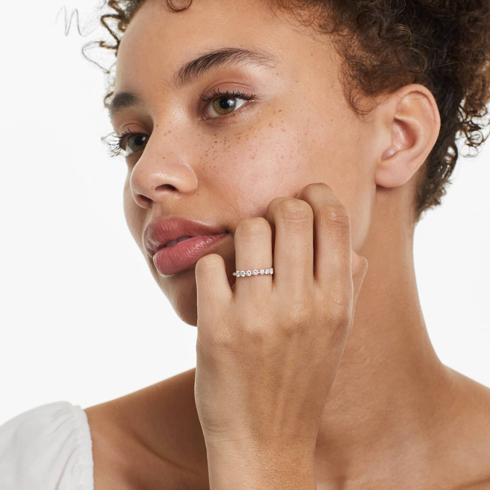 Seven Stone Trellis Anniversary Ring With 0.5 CTW Lab-Grown Diamonds In 14K Rose Gold (2.00mm)