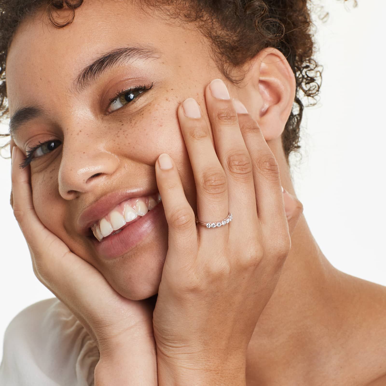 Seven Stone Trellis Anniversary Ring With 0.5 CTW Lab-Grown Diamonds In 14K Rose Gold (2.00mm)