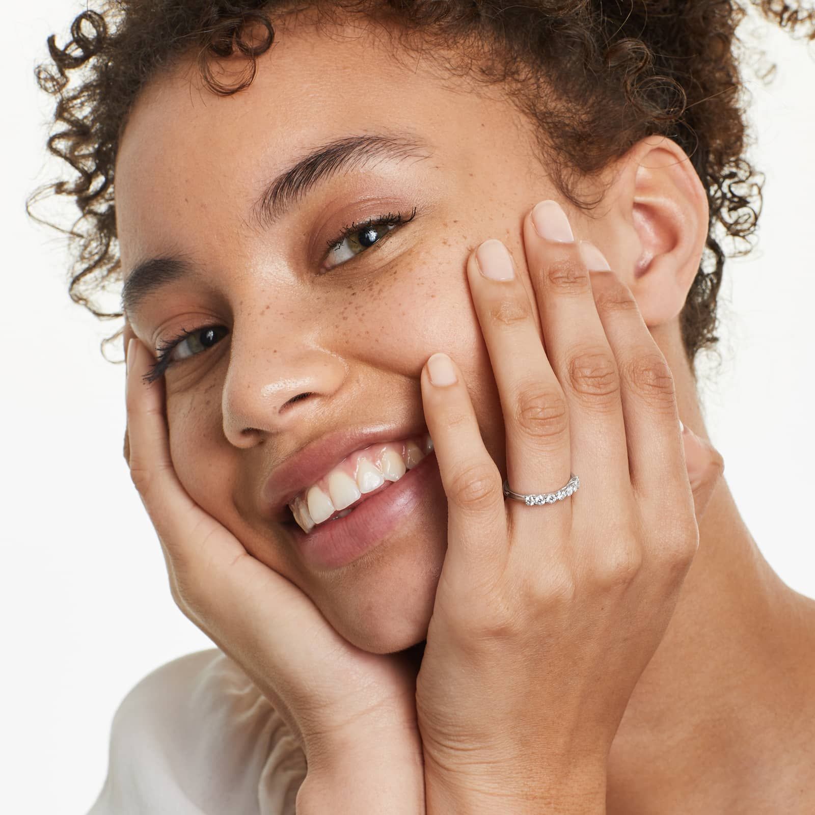 Seven Stone Trellis Anniversary Ring With 0.5 CTW Lab-Grown Diamonds In 14K White Gold (2.00mm)