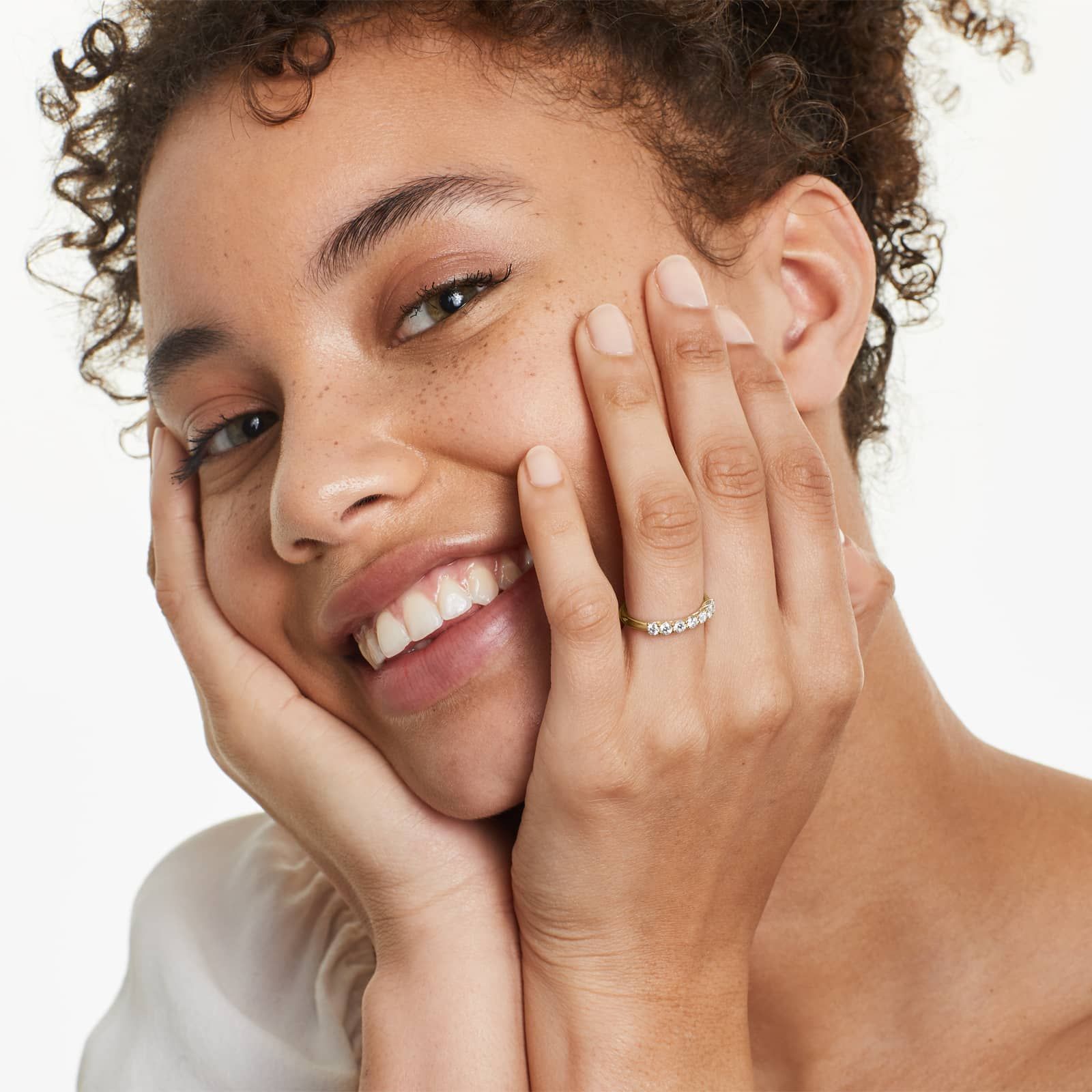 Seven Stone Trellis Anniversary Ring With 0.5 CTW Lab-Grown Diamonds In 14K Yellow Gold (2.00mm)