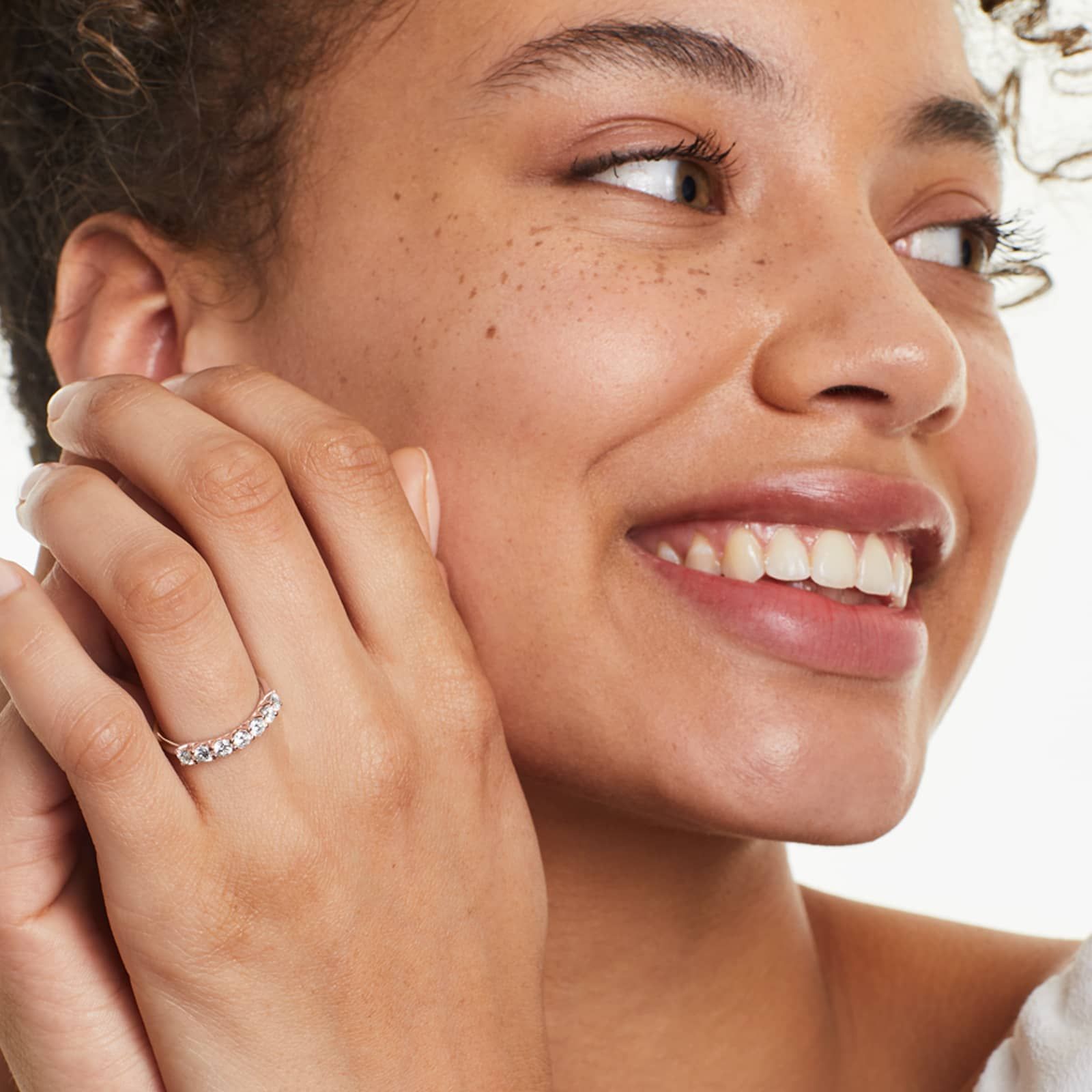 Seven Stone Trellis Anniversary Ring With 0.75 CTW Lab-Grown Diamonds In 14K Rose Gold (2.00mm)