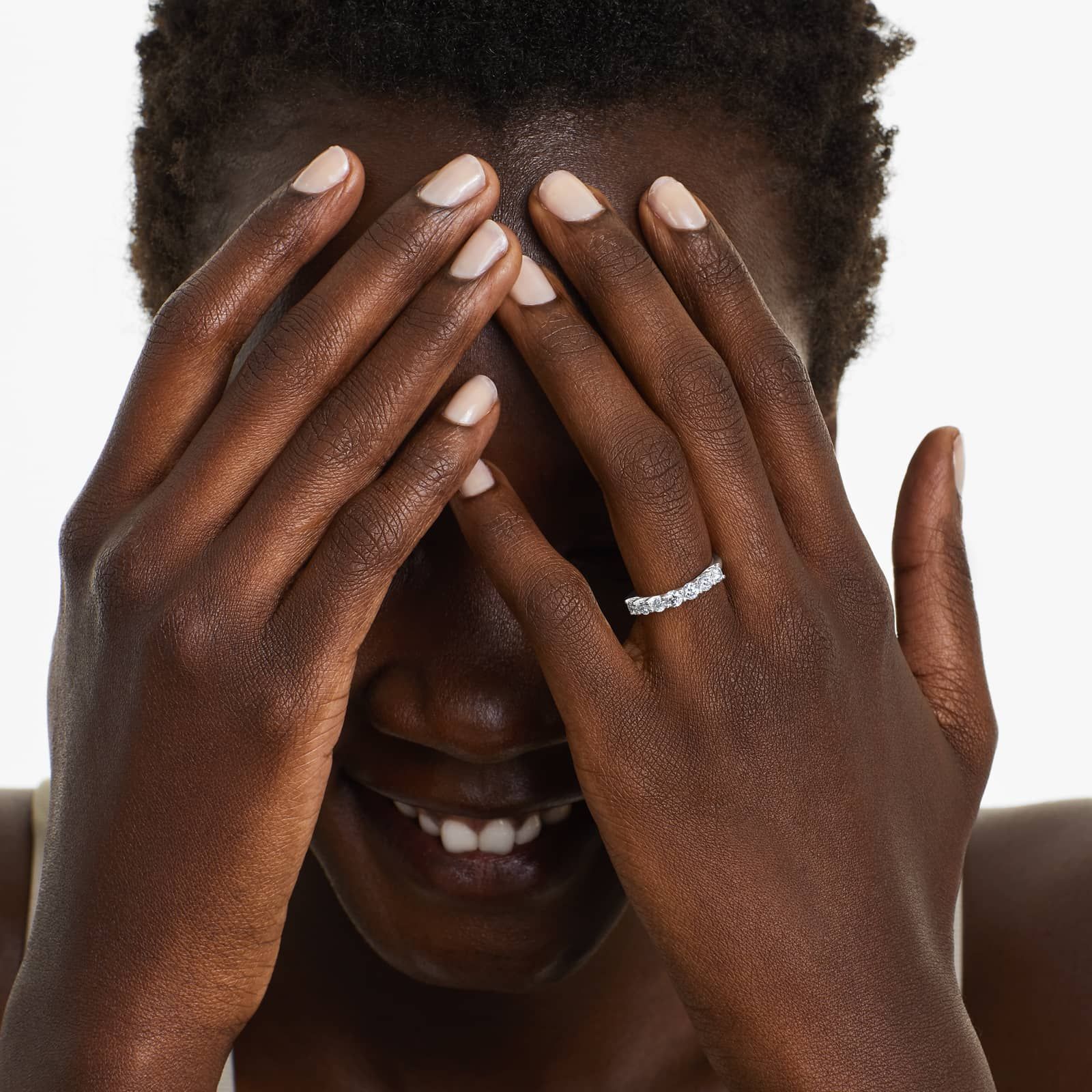Seven Stone Trellis Anniversary Ring With 1 CTW Lab-Grown Diamonds In 14K White Gold (2.50mm)