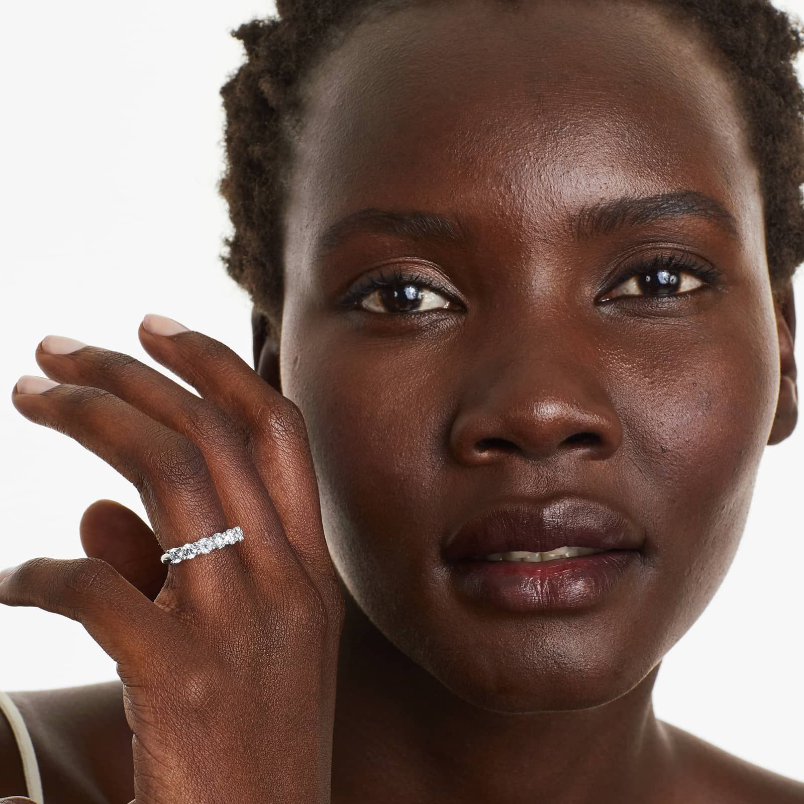 Seven Stone Trellis Anniversary Ring With 1.5 CTW Lab-Grown Diamonds In 14K White Gold (2.50mm)