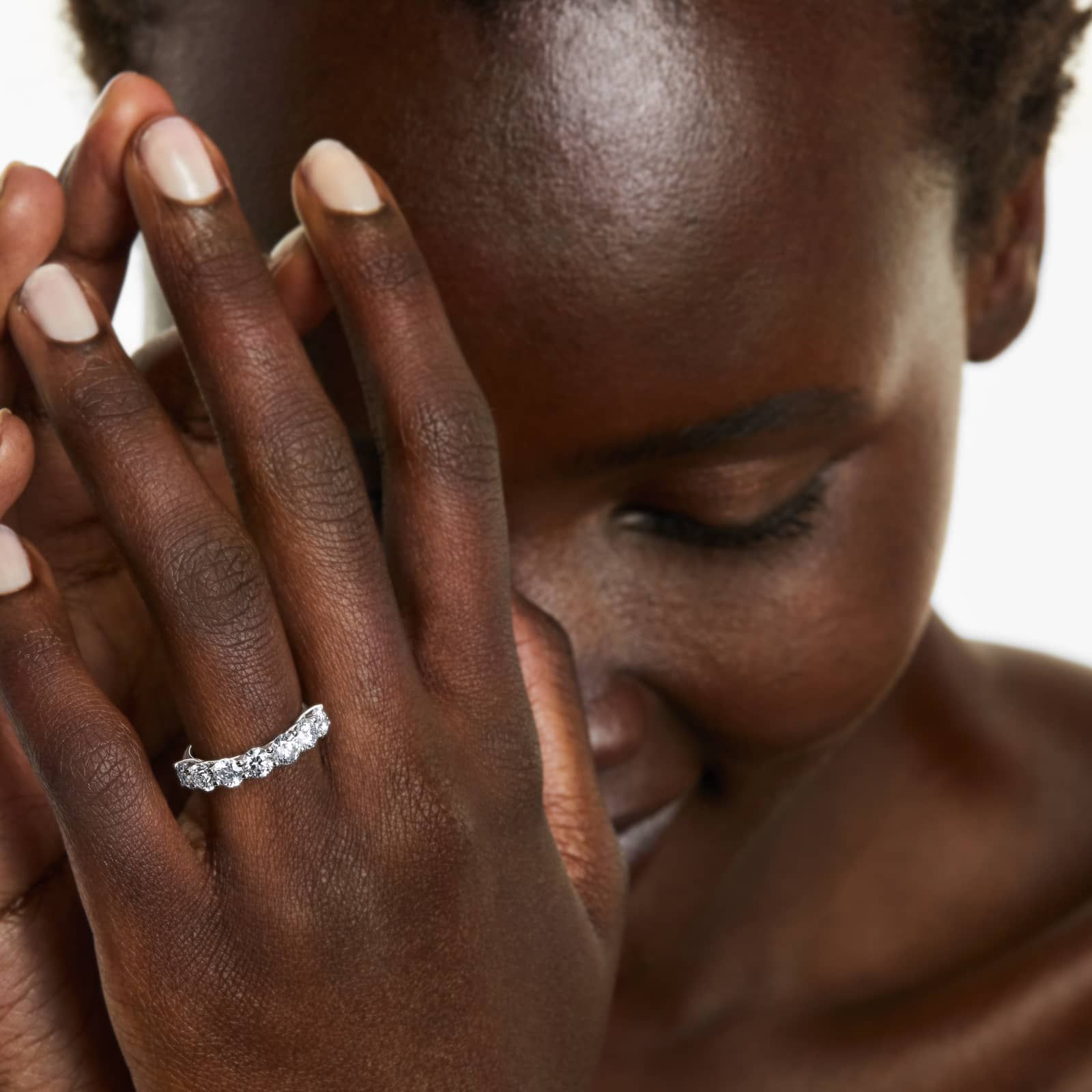 Seven Stone Trellis Anniversary Ring With 2 CTW Lab-Grown Diamonds In 14K White Gold (2.50mm)