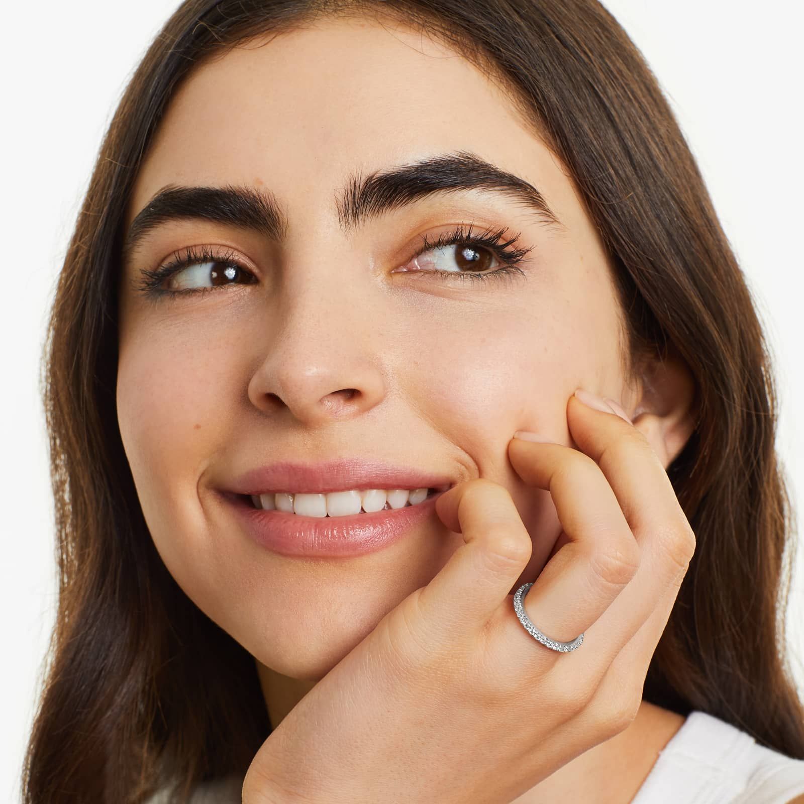 Platinum French pavé Lab-Grown Diamond Eternity Ring (0.75 CTW F-G / VS2-SI1)