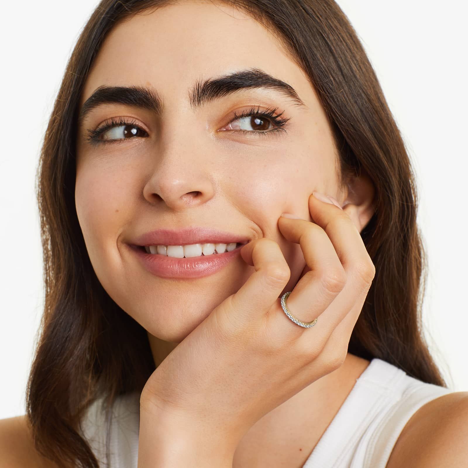 14K Yellow Gold French pavé Lab-Grown Diamond Eternity Ring (0.75 CTW F-G / VS2-SI1)