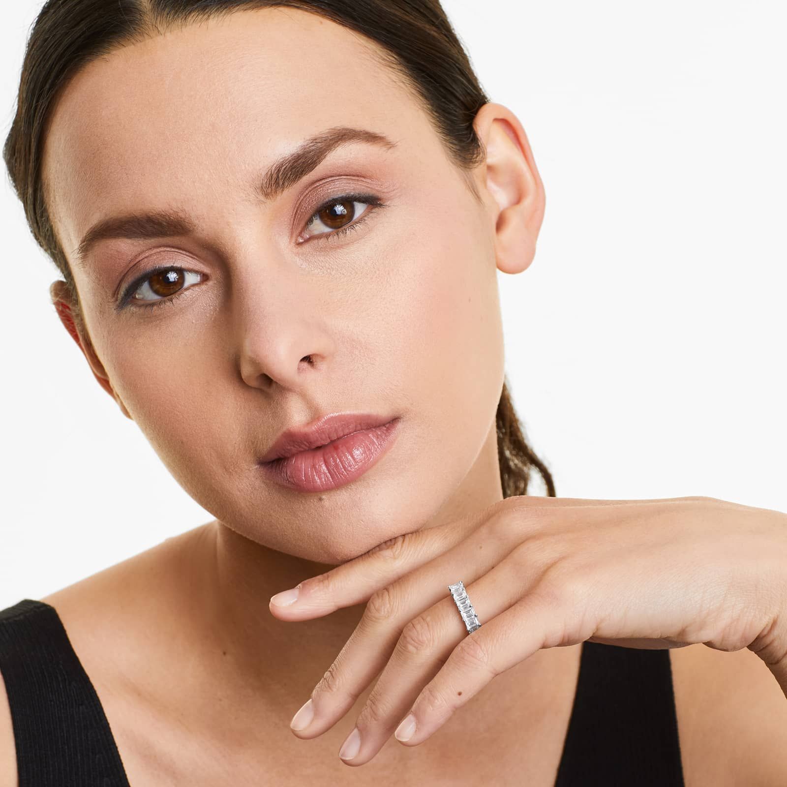 Seven Stone Anniversary Ring With 1.5 CTW Emerald Cut Lab-Grown Diamonds In 14K White Gold (2.00mm)