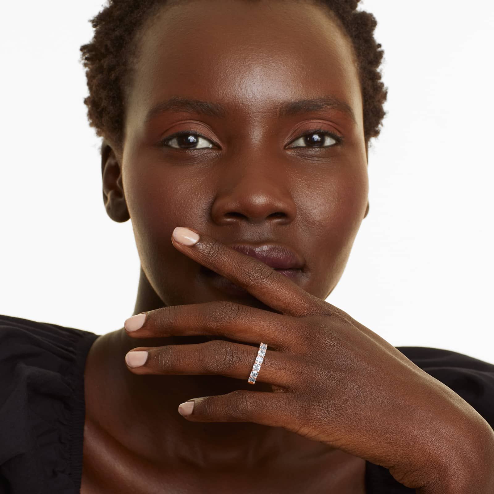 Seven Stone Anniversary Ring With 1.5 CTW Cushion Cut Diamonds In 14K Rose Gold (2.50mm)