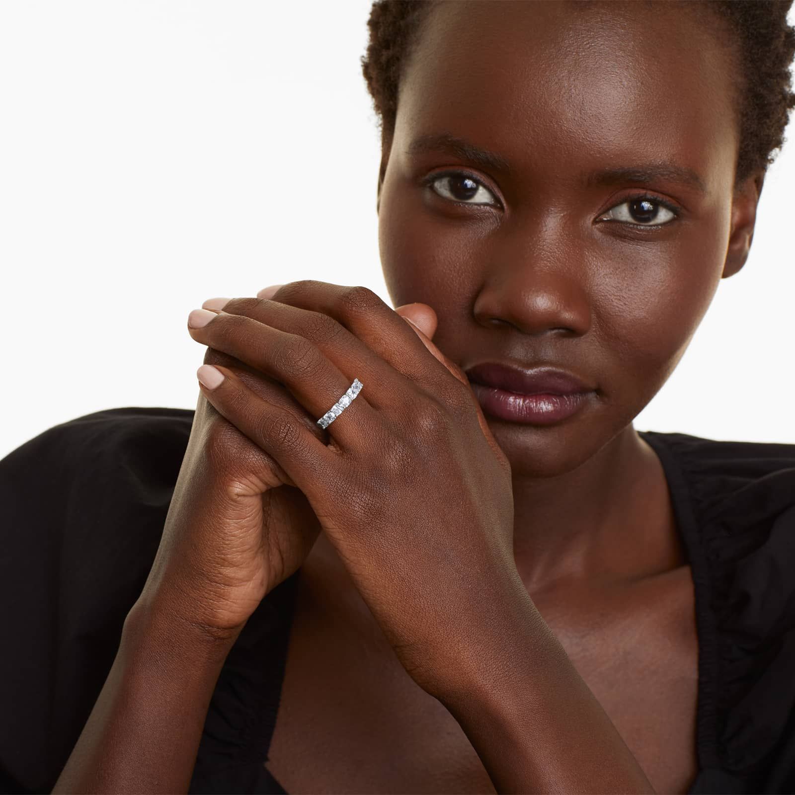 Seven Stone Anniversary Ring With 1.5 CTW Cushion Cut Diamonds In Platinum (2.50mm)