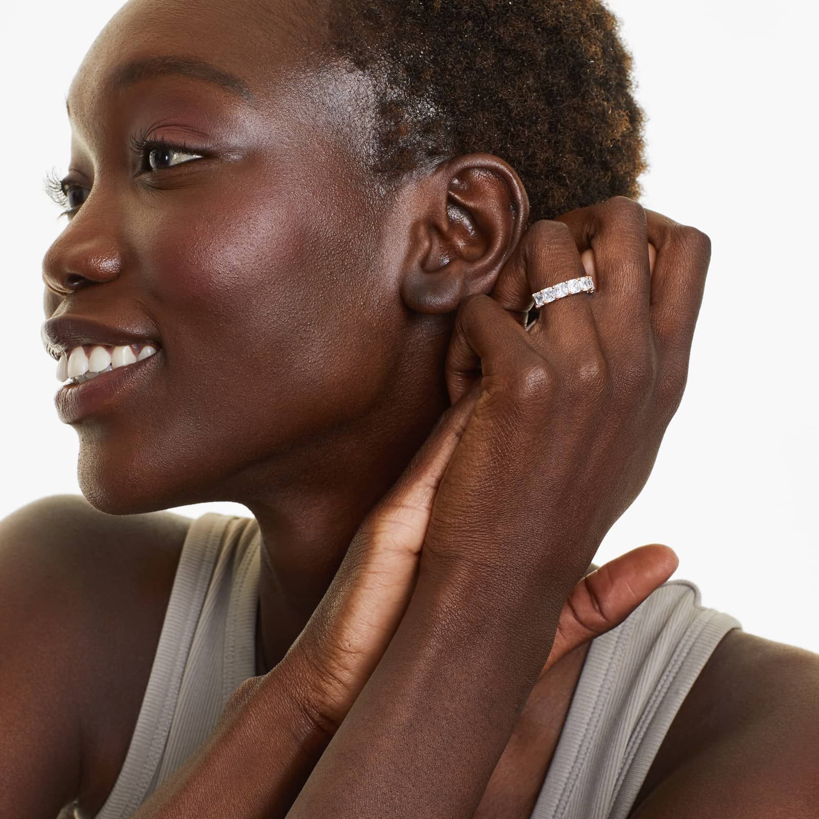 Seven Stone Anniversary Ring With 3.5 CTW Cushion Cut Diamonds In 14K Rose Gold (3.00mm)