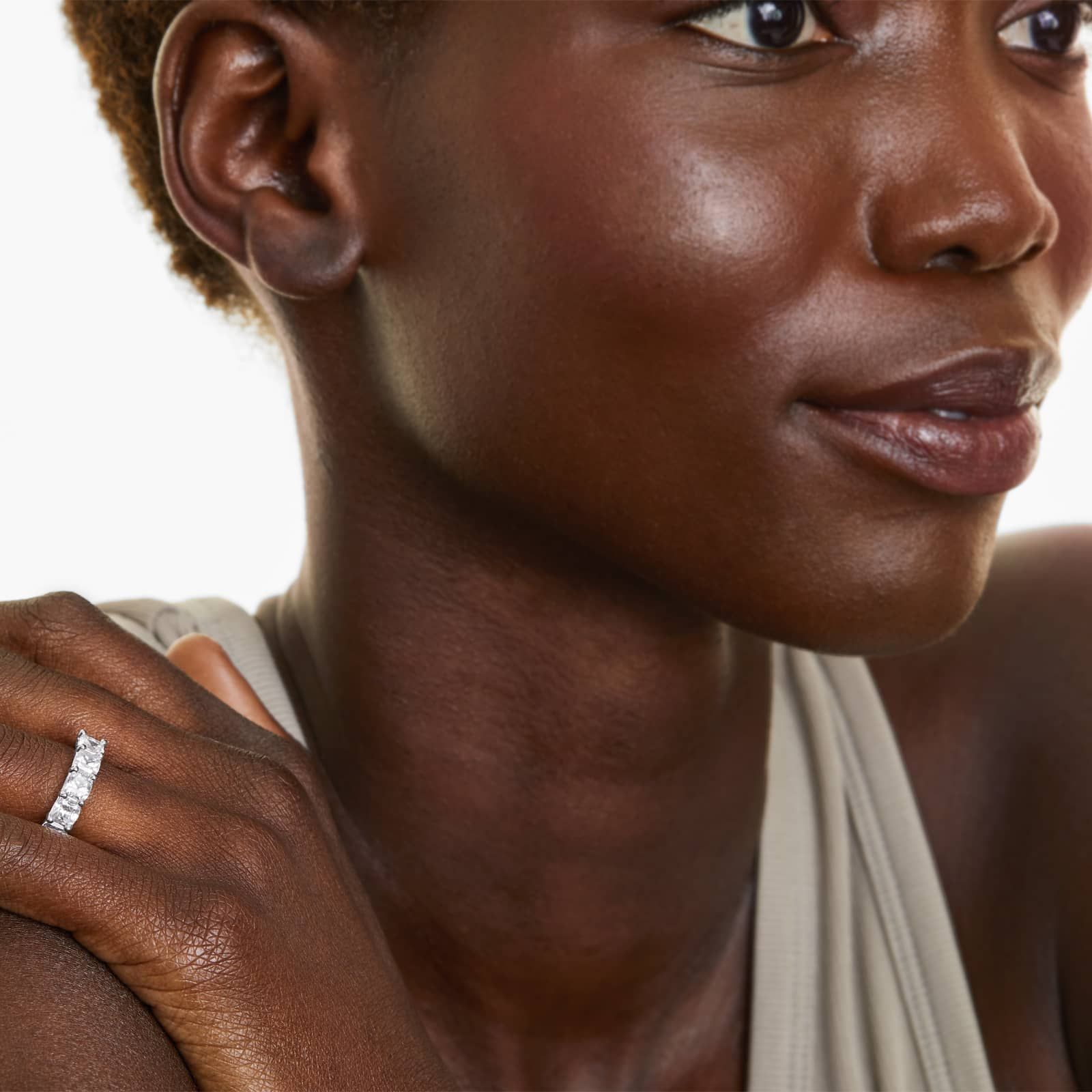 Seven Stone Anniversary Ring With 3.5 CTW Cushion Cut Diamonds In 14K White Gold (3.00mm)