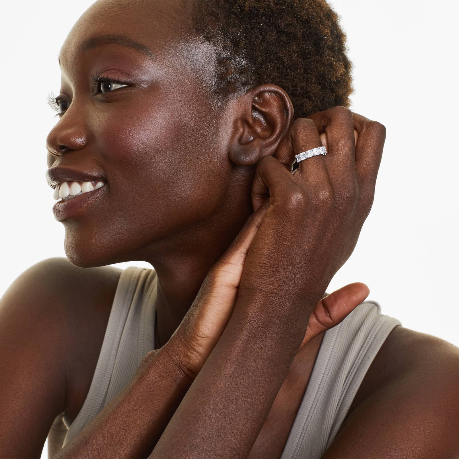 Seven Stone Anniversary Ring With 3.5 CTW Cushion Cut Diamonds In 14K White Gold (3.00mm)