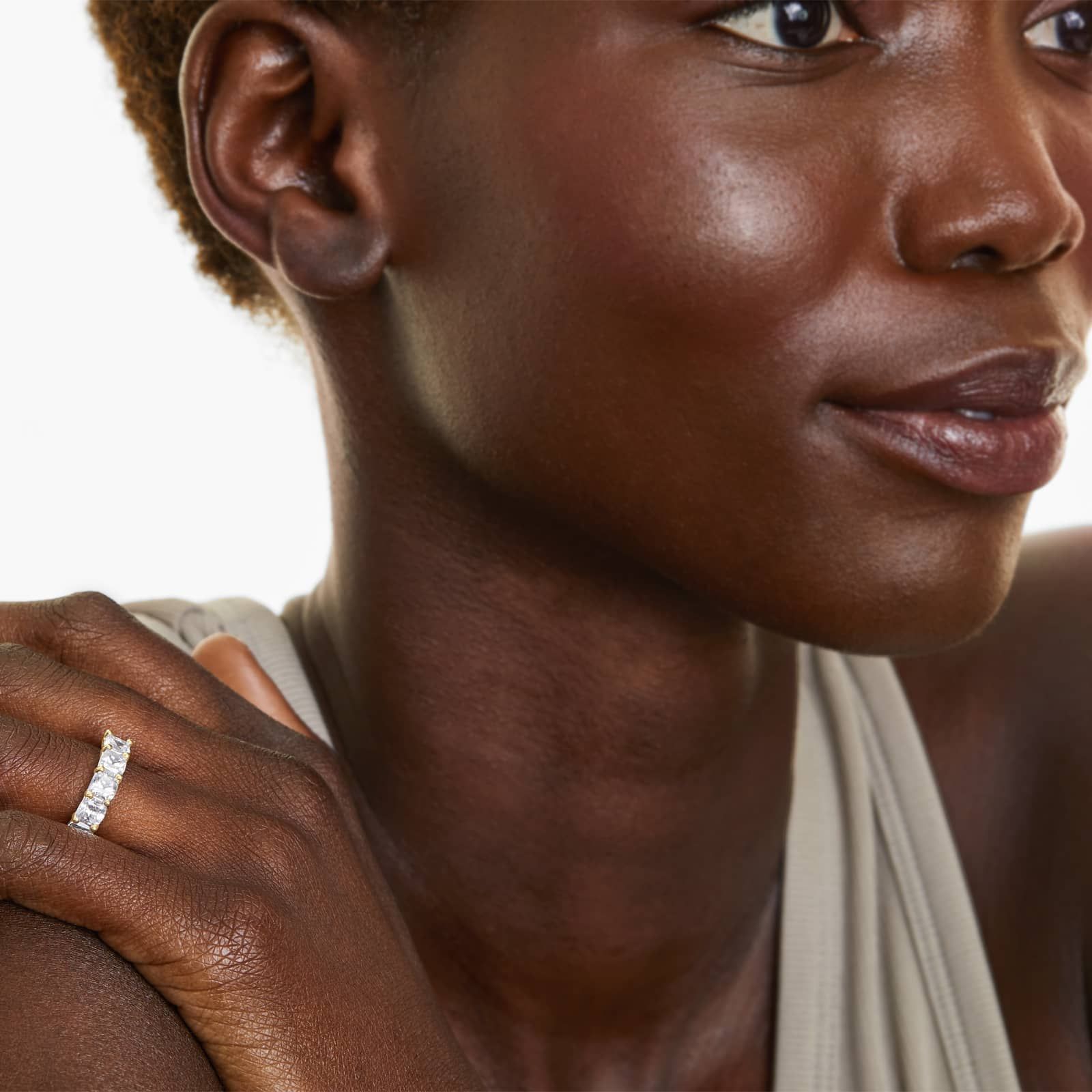 Seven Stone Anniversary Ring With 3.5 CTW Cushion Cut Diamonds In 14K Yellow Gold (3.00mm)