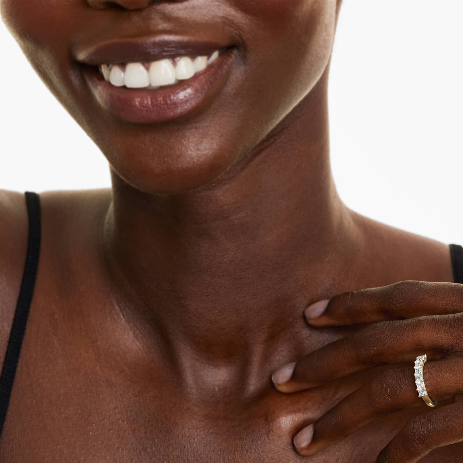 Seven Stone Anniversary Ring With 1 CTW Asscher Cut Diamonds In 14K Yellow Gold (2.00mm)