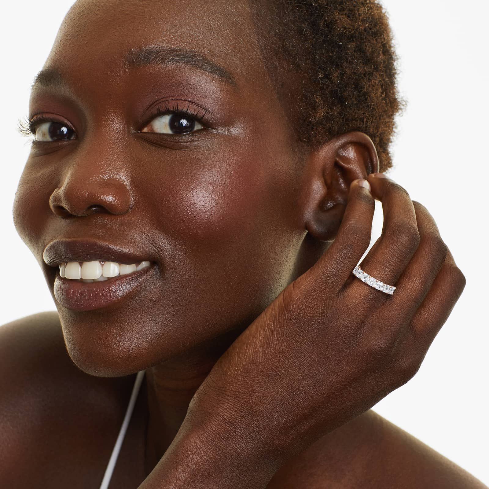 Seven Stone Anniversary Ring With 1.5 CTW Asscher Cut Diamonds In 14K Rose Gold (2.50mm)