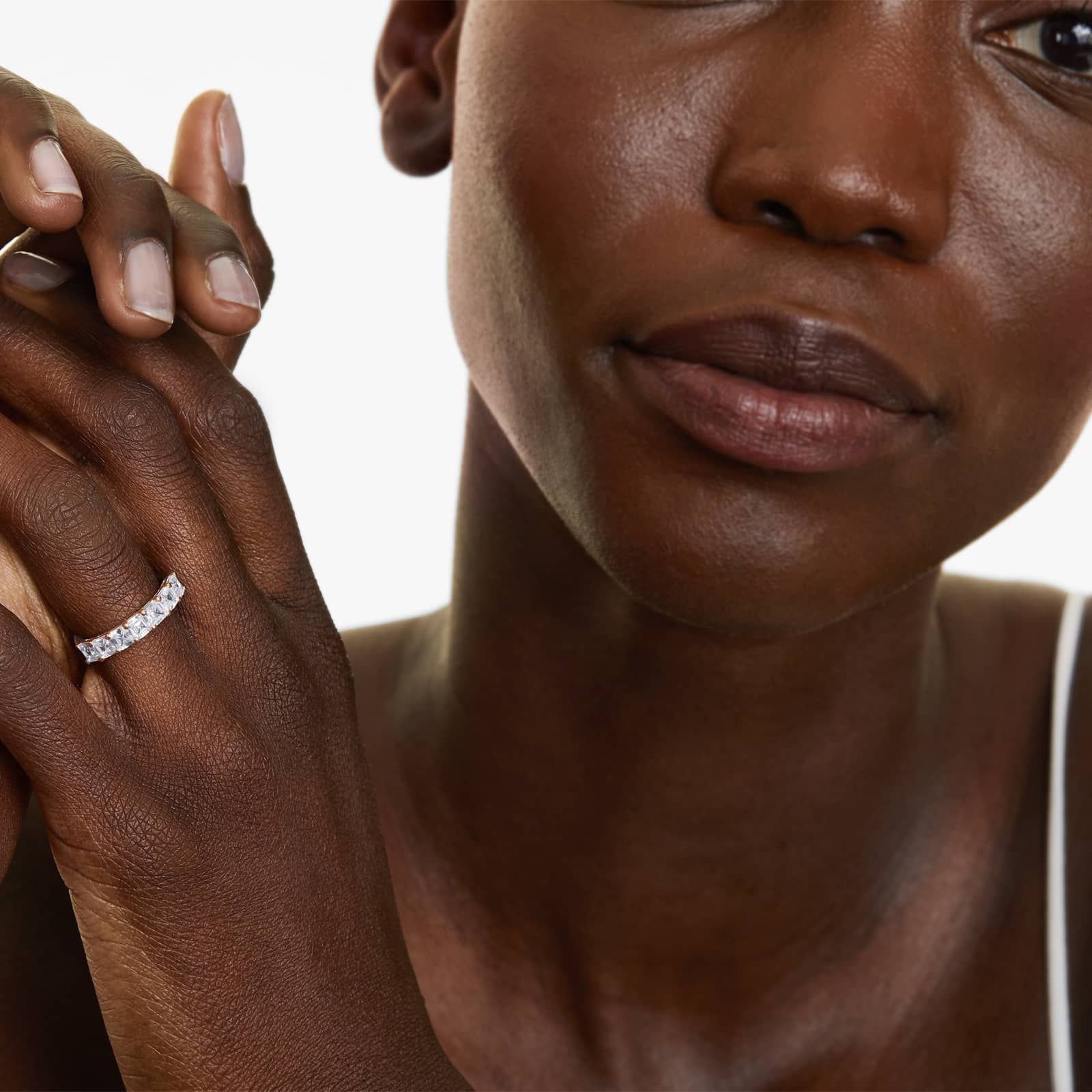 Seven Stone Anniversary Ring With 1.5 CTW Asscher Cut Diamonds In 14K Rose Gold (2.50mm)